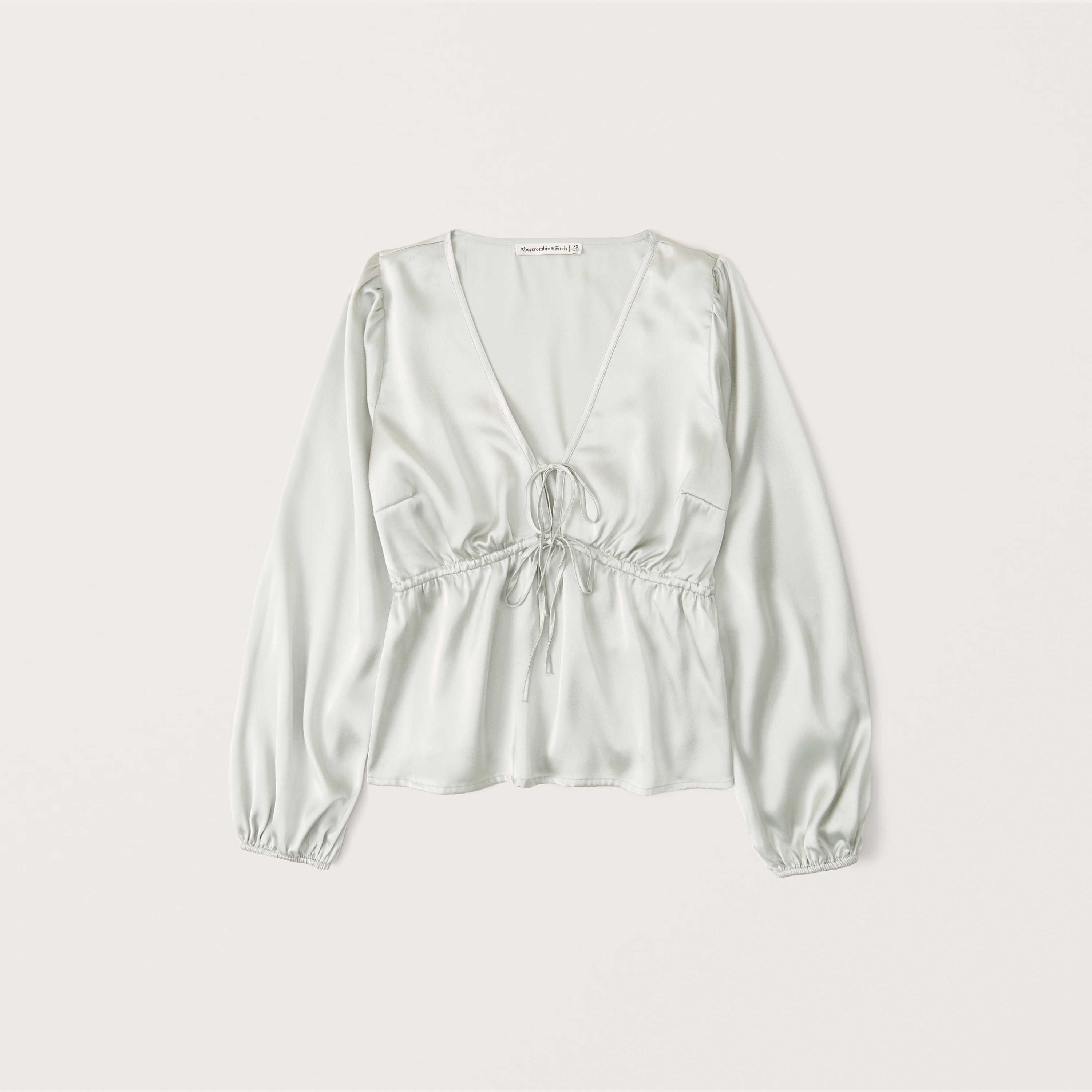 black long sleeve satin top