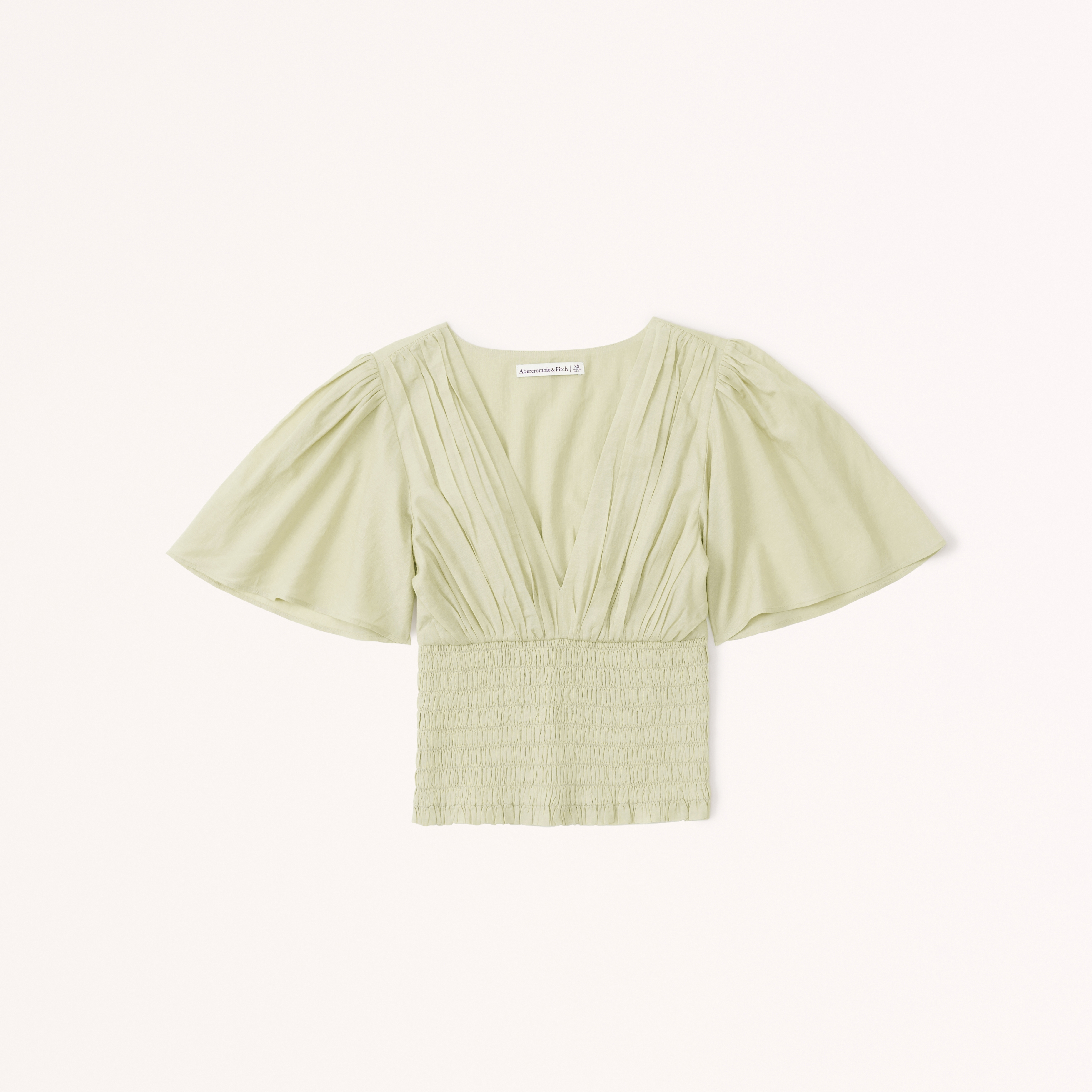 Flutter Sleeve Smocked Waist Top