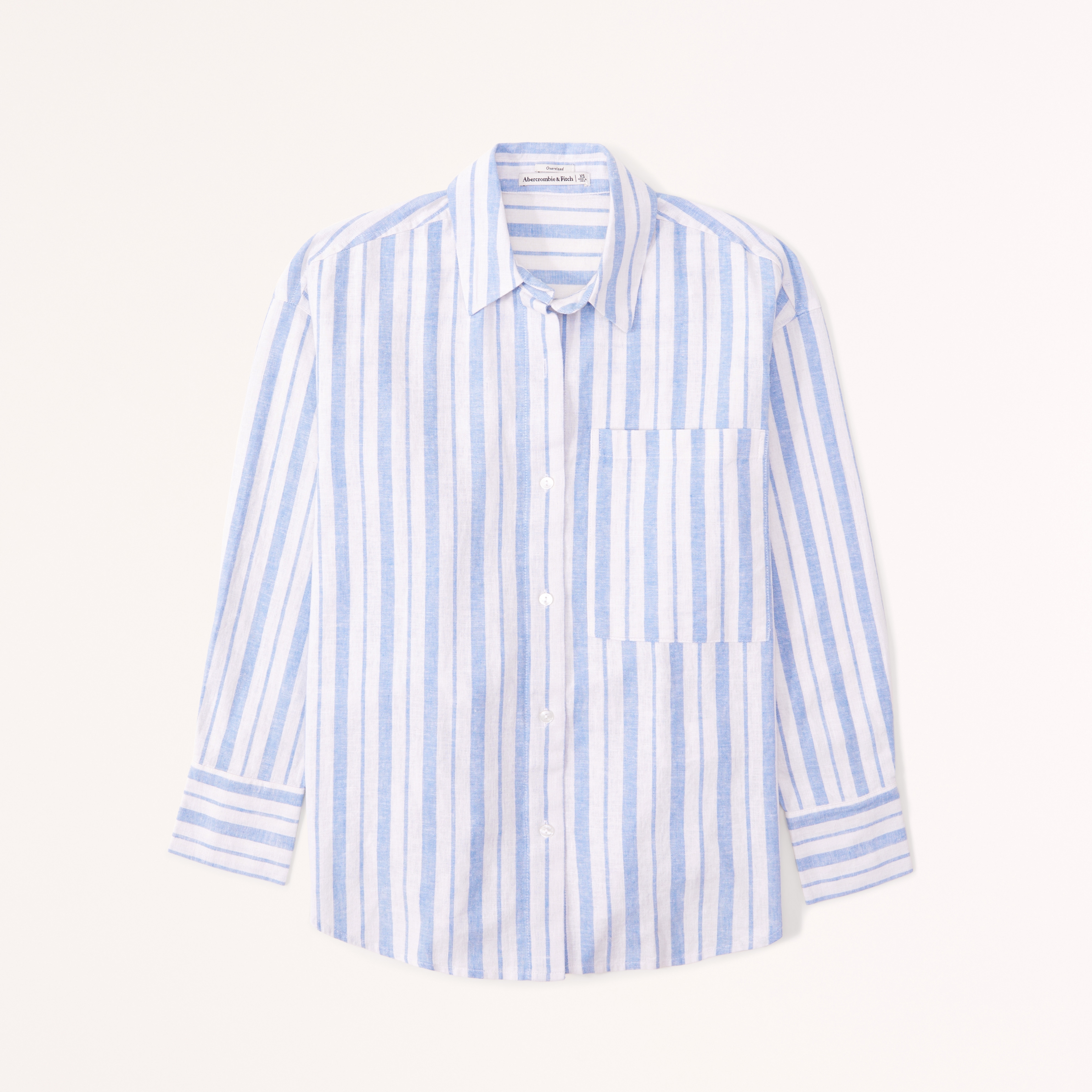 Abercrombie & Fitch Oversized Linen-Blend Shirt