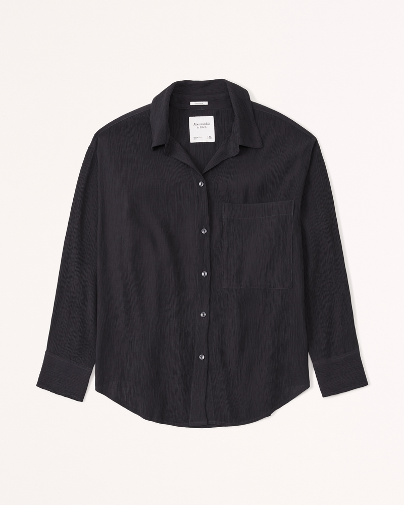 Oversized Crinkle Rayon Textured Shirt