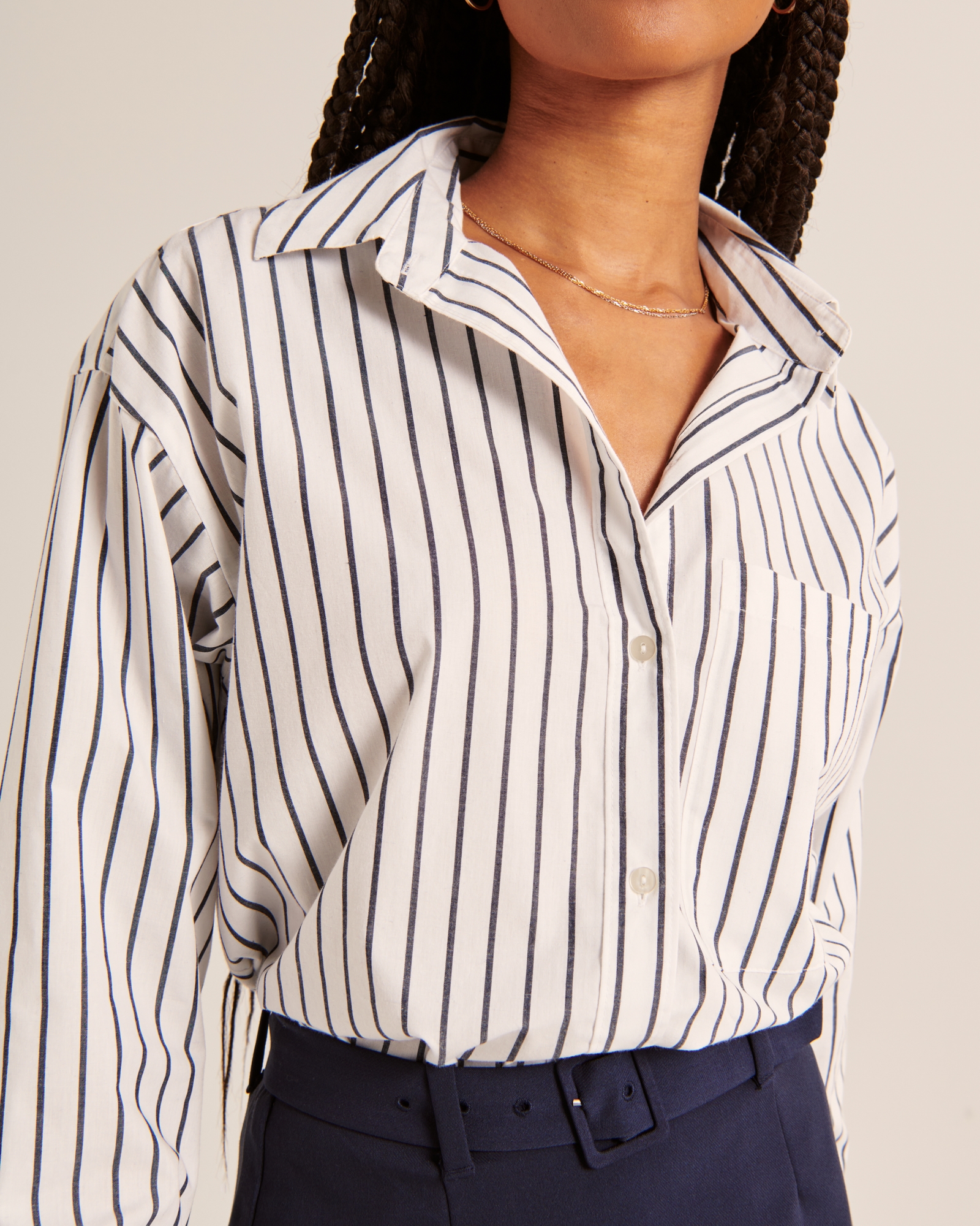 Oversized Poplin Button-Up Shirt