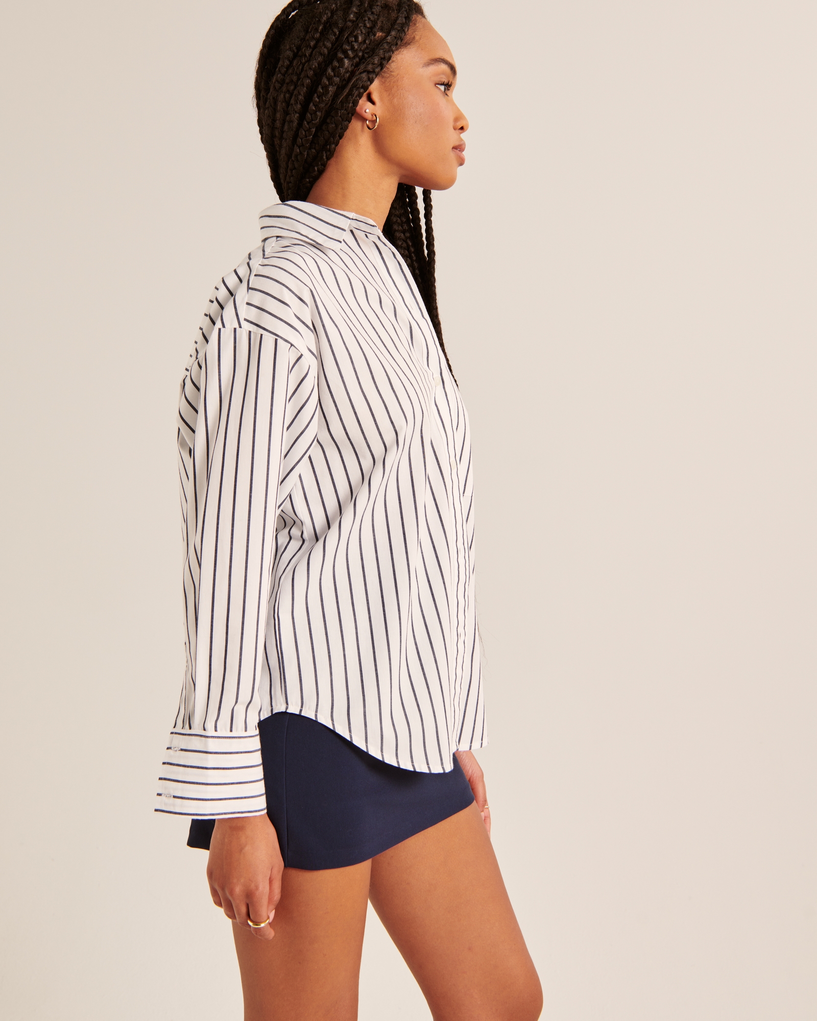 Oversized Poplin Button-Up Shirt