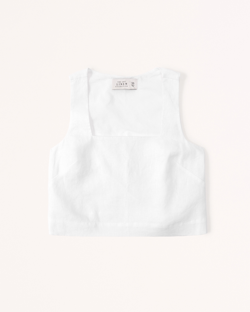Women's Premium Linen Squareneck Set Top Women's Clearance