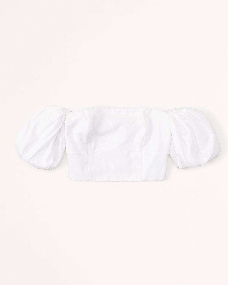 Off-The-Shoulder Poplin Set Top