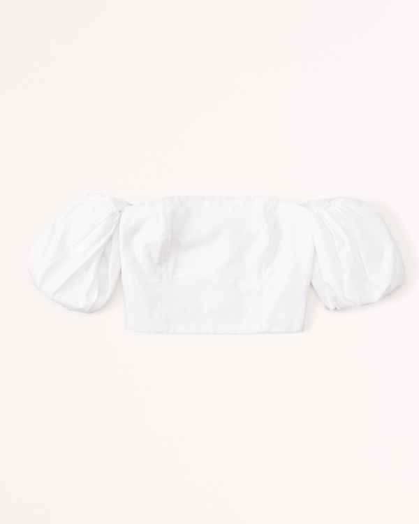 Off-The-Shoulder Poplin Set Top