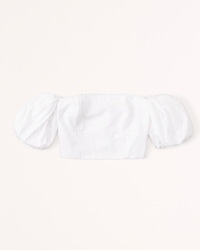 Off-The-Shoulder Poplin Set Top