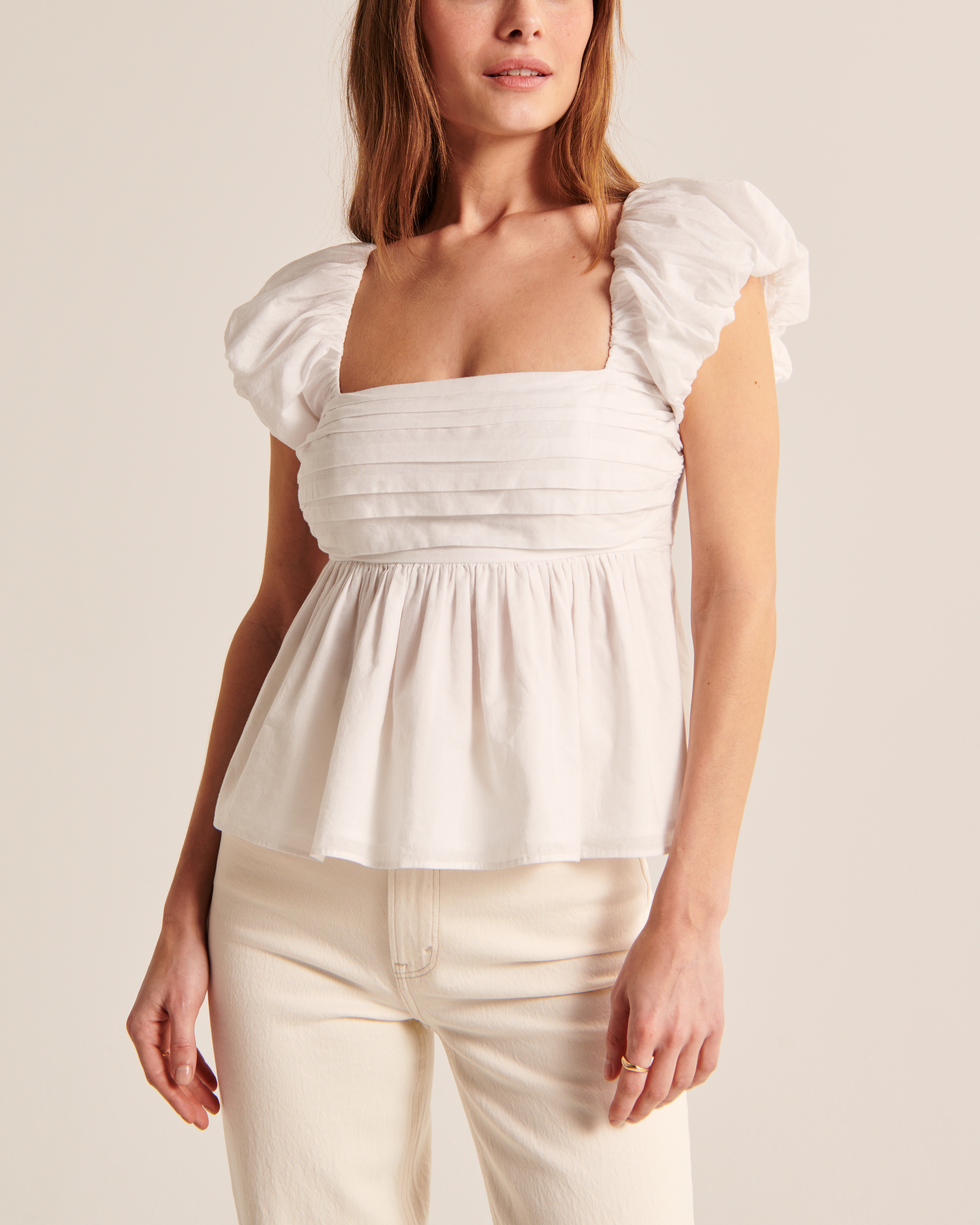 Drama Puff Sleeve Pleated Top