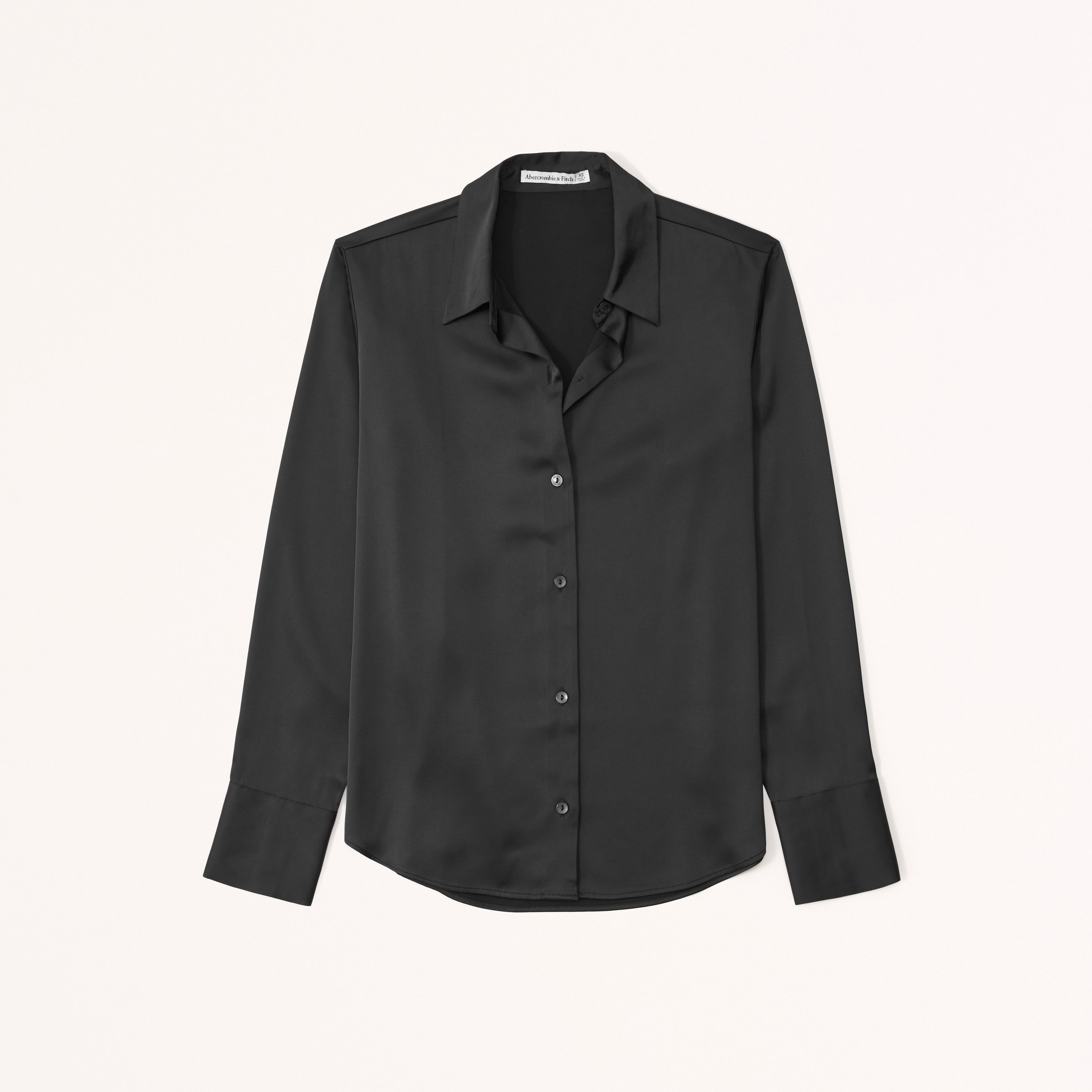 Women's Long-Sleeve Satin Button-Up Shirt | Women's Tops | Abercrombie.com