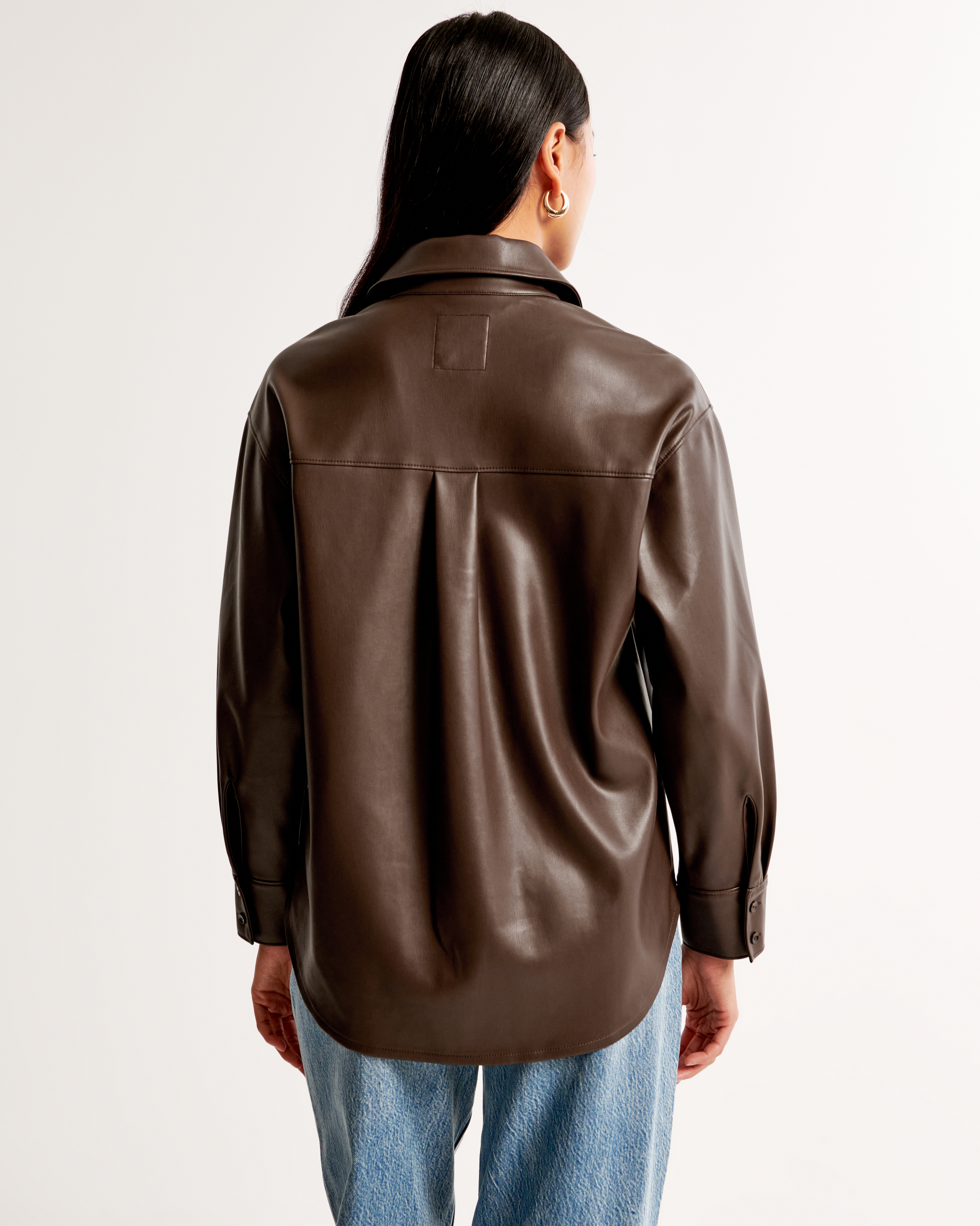 Oversized Vegan Leather Shirt