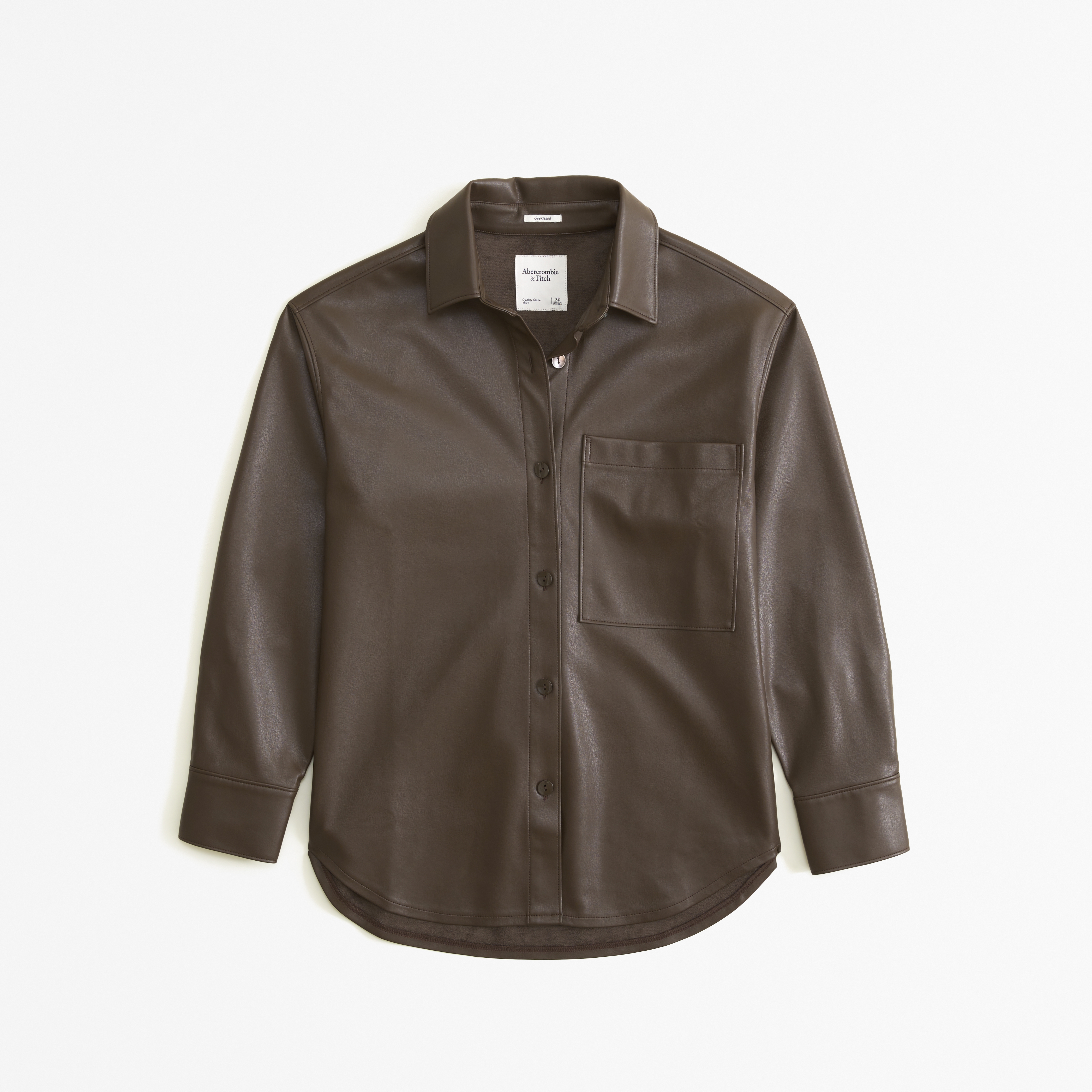 Women's Oversized Vegan Leather Shirt | Women's Clearance