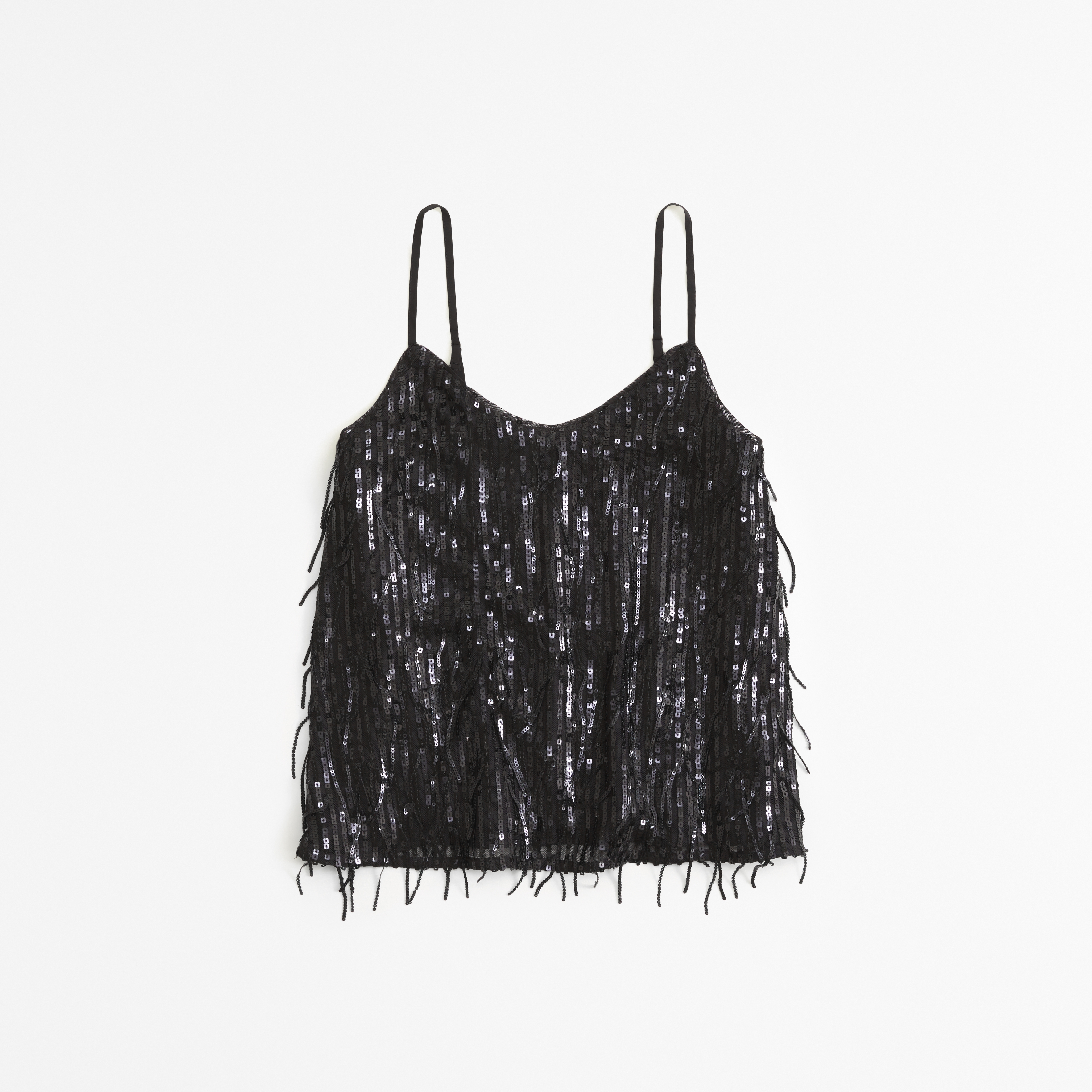 sequin cami black