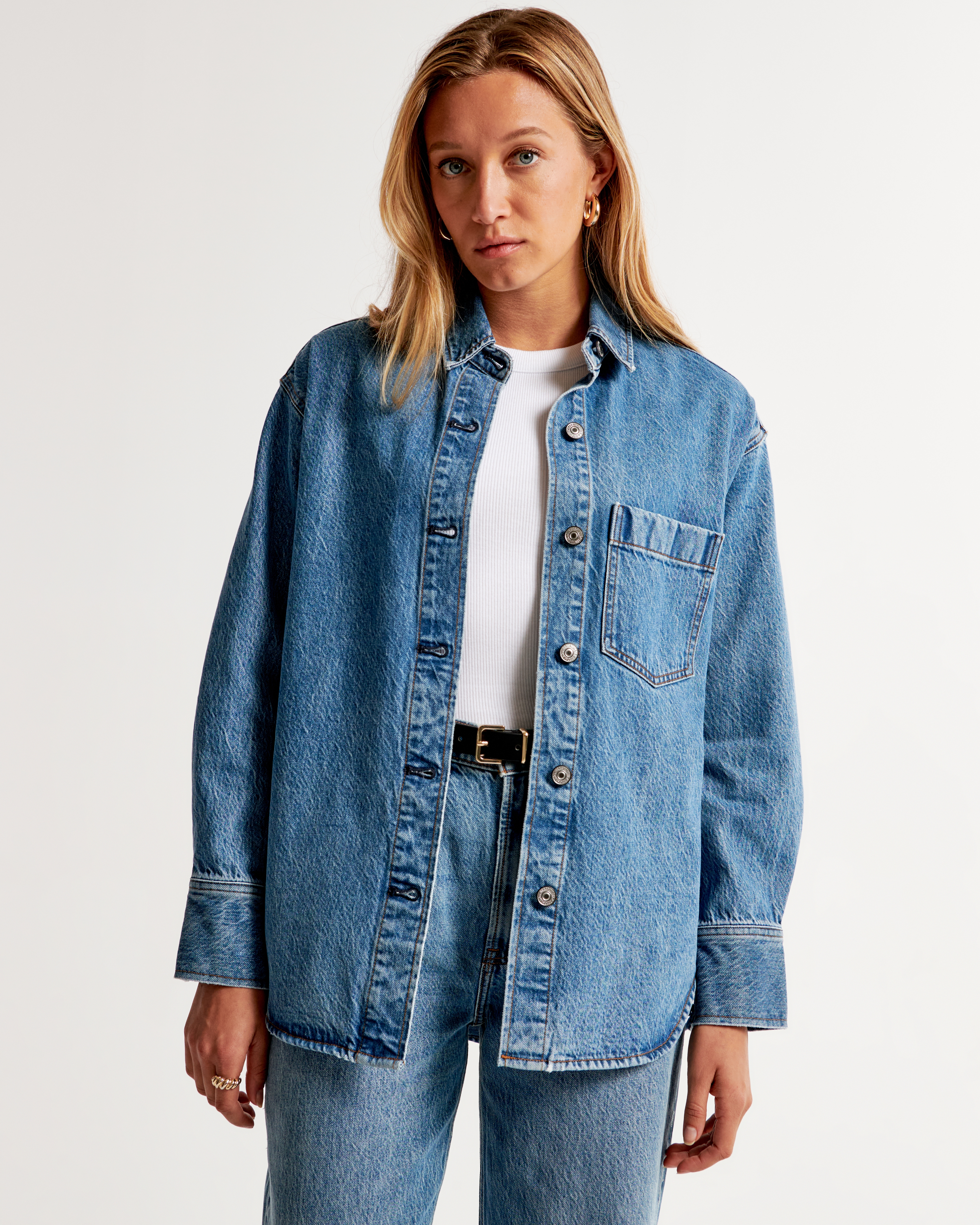 Abercrombie black hot sale denim jacket