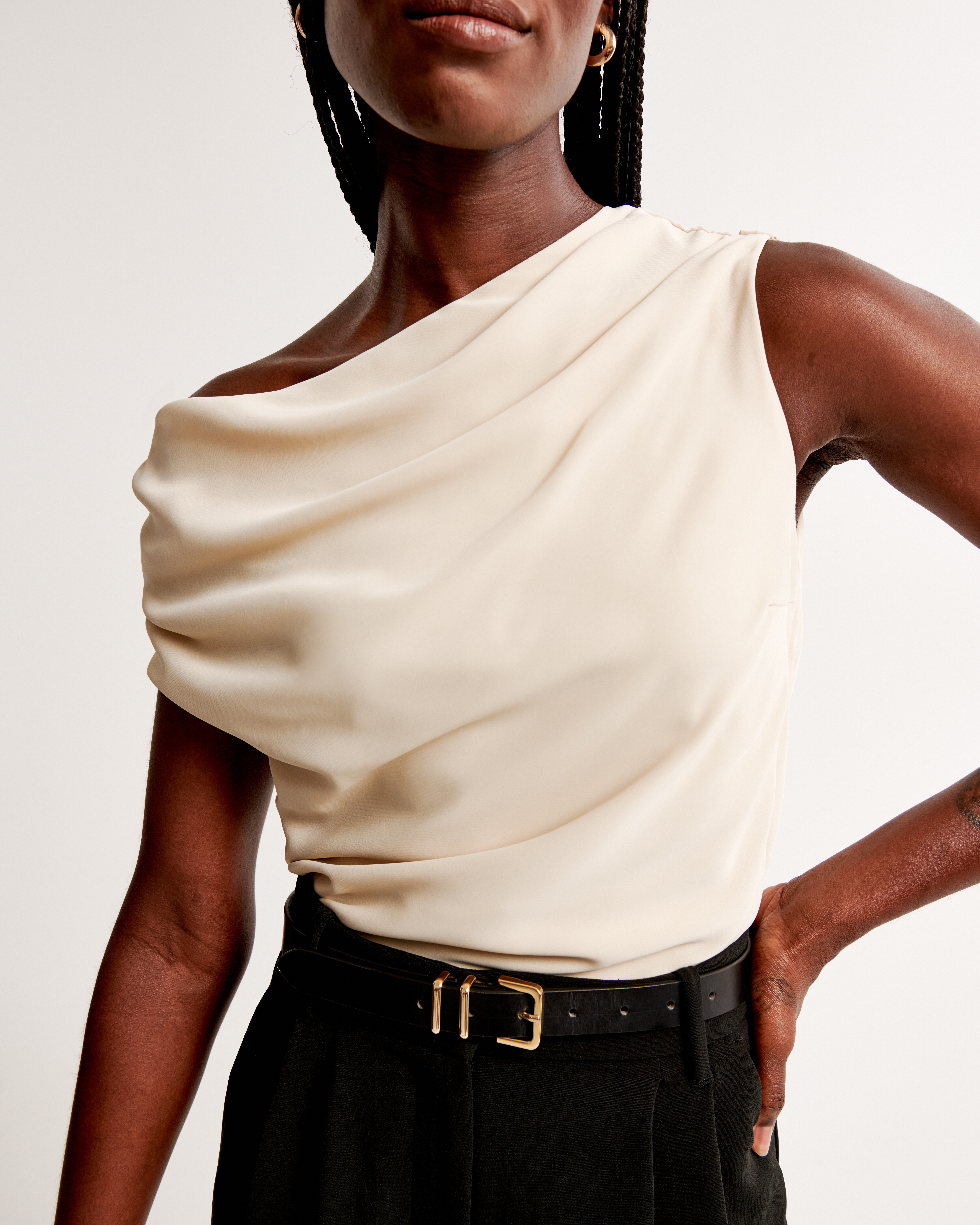 Women's Asymmetrical Satin Set Top | Women's Tops | Abercrombie.com