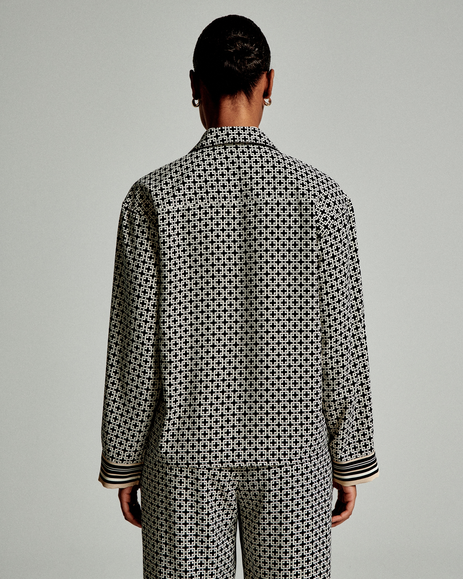 Matte Satin Button-Up Shirt