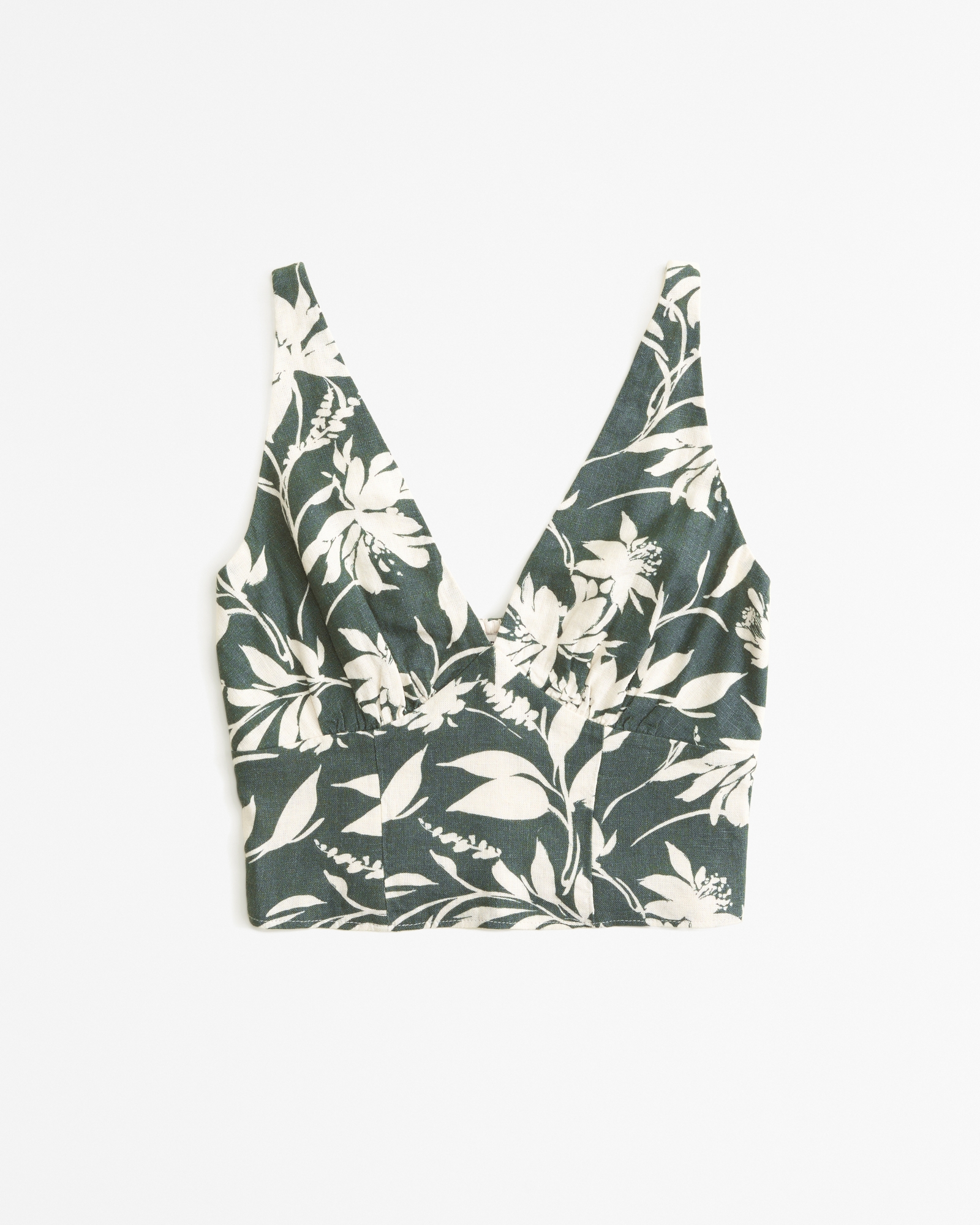 Linen-Blend V-Neck Set Top