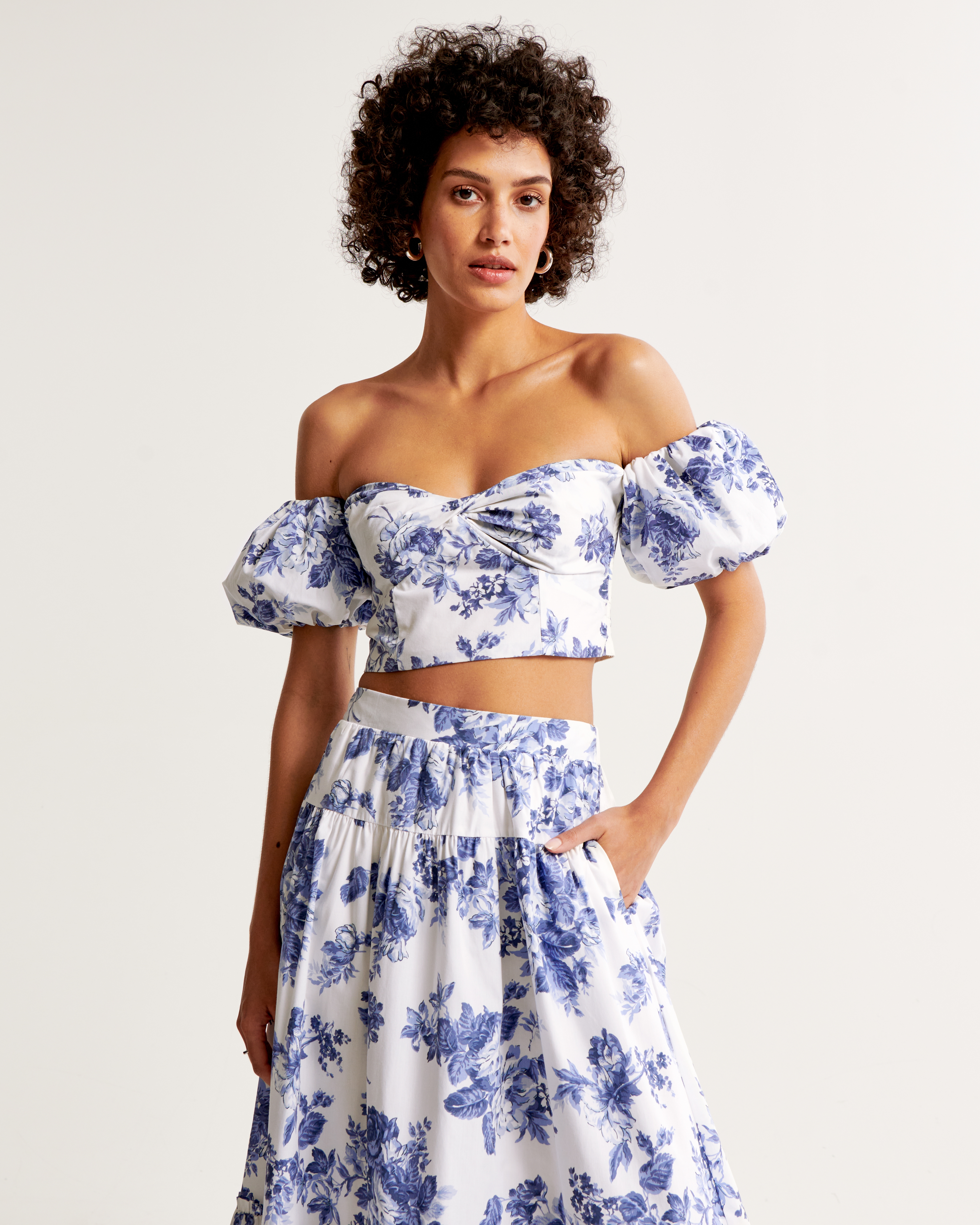 Women's Poplin Off-The-Shoulder Set Top | Women's Clearance