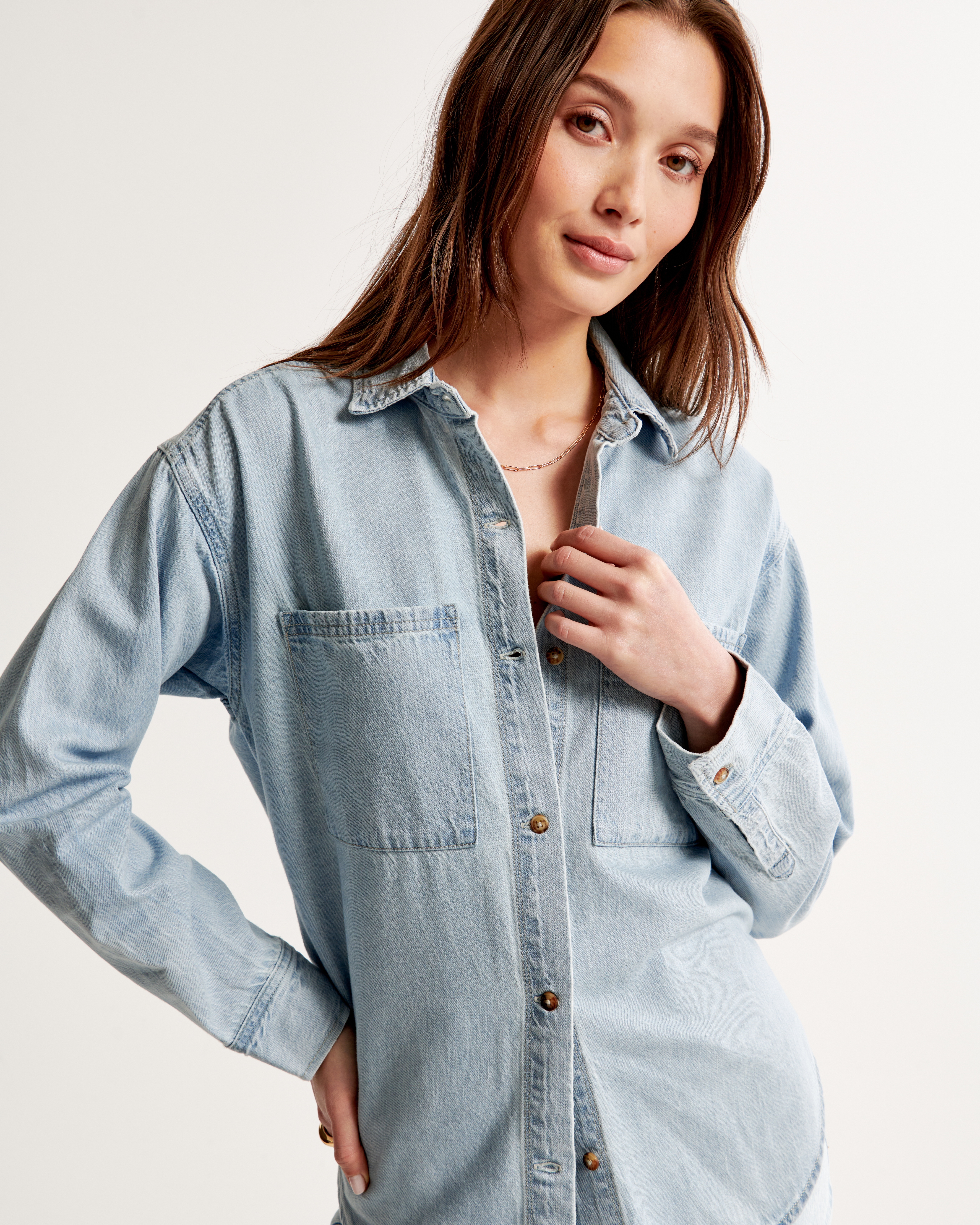 Chemise en discount jean femme oversize