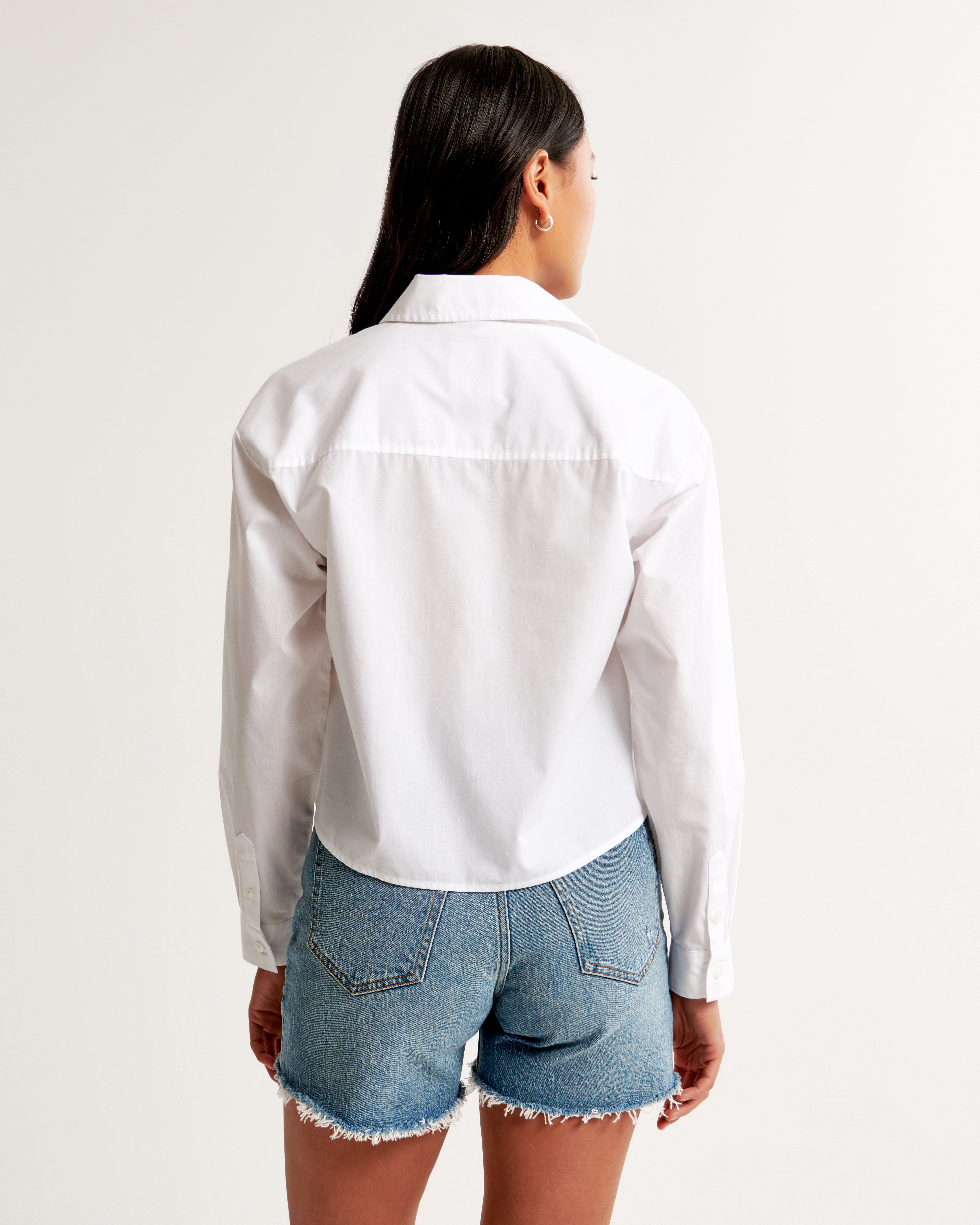 Oversized Cropped Poplin Shirt