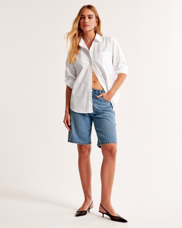 Oversized Poplin Shirt, White