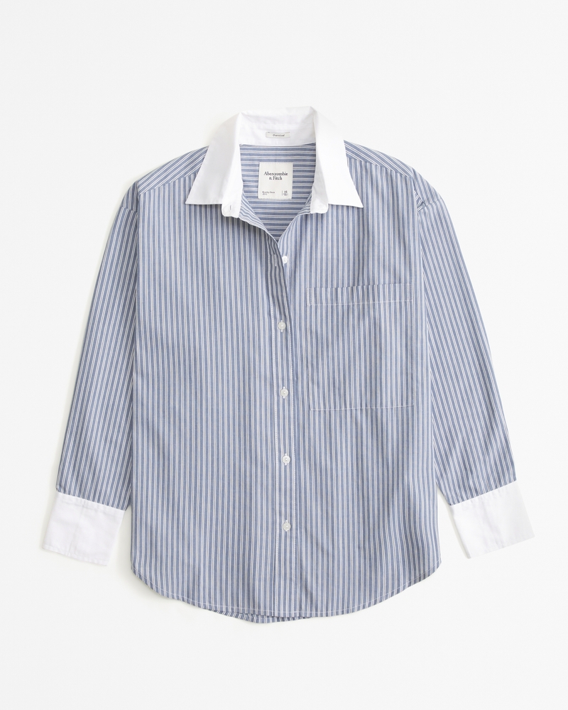 Women's Oversized Poplin Shirt | Women's Clearance | Abercrombie.com