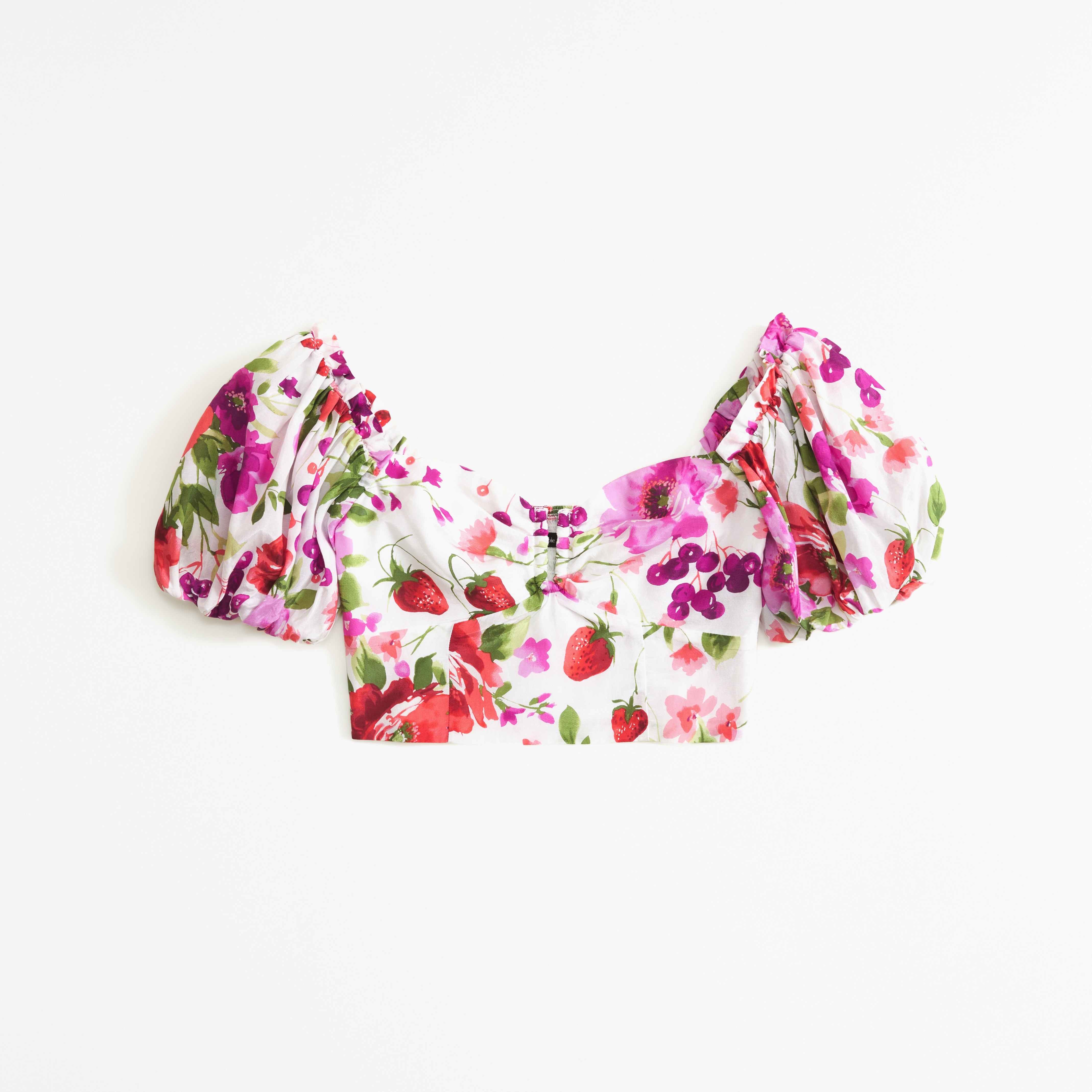 ★EAST SEA★ Blossom Puff Top Set Square Neck Long Sleeve Top - Blue Anemone Jacquard - Stine Goya