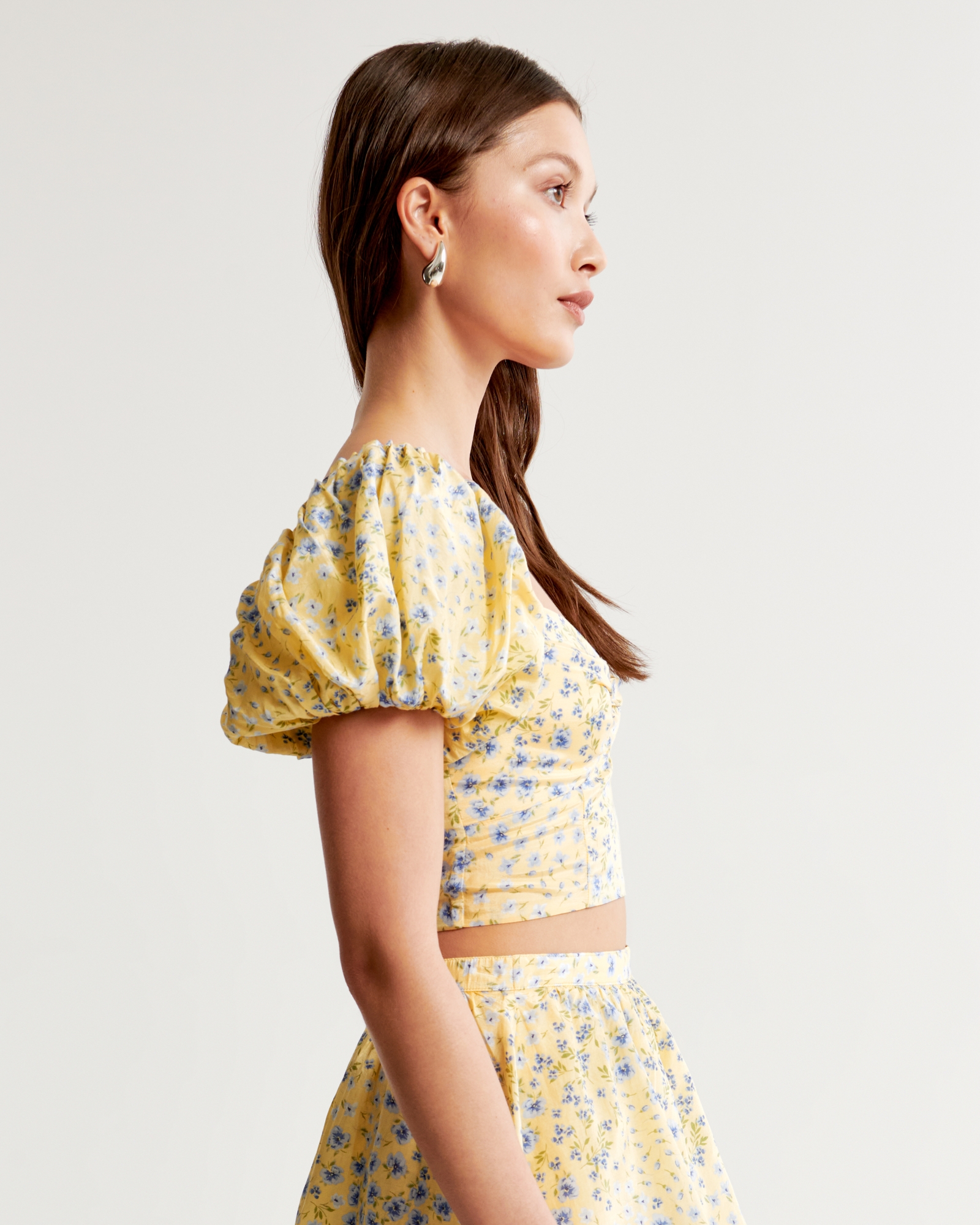 Drama Puff Sleeve Sweetheart Set Top