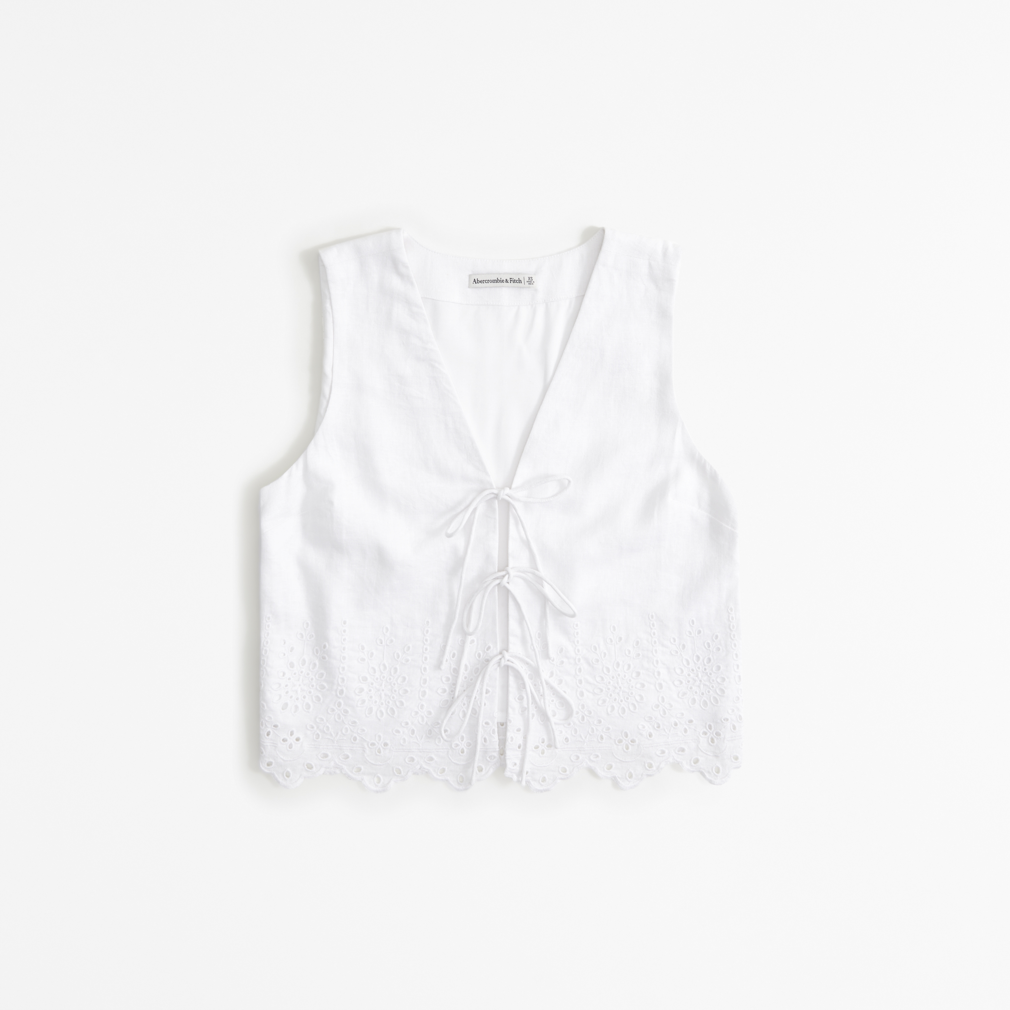 Women's Linen-Blend Tie-Front Vest Top | Women's Sale