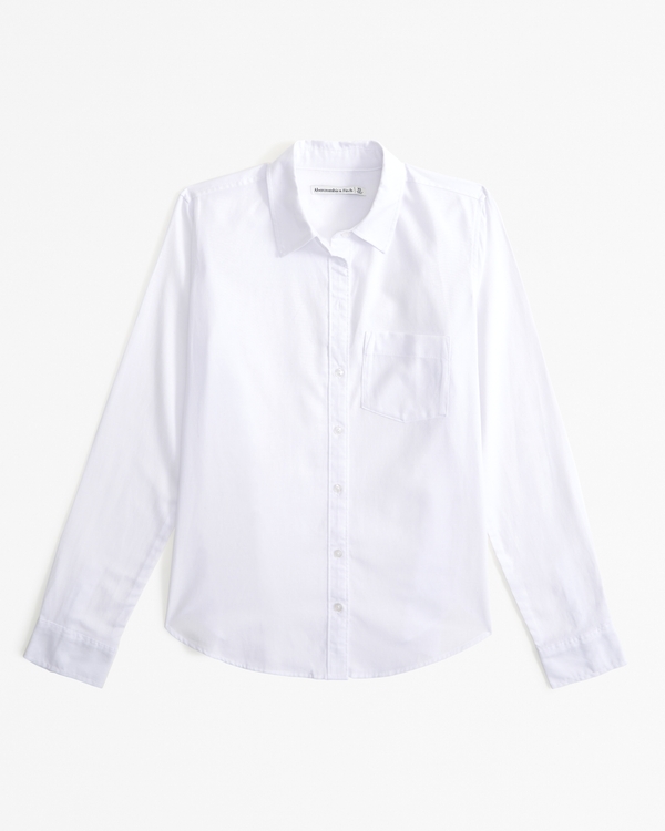 Relaxed Oxford Shirt, White