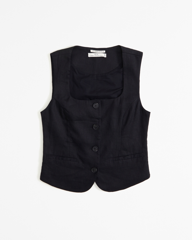 Women's Premium Linen Vest Set Top Women's Tops