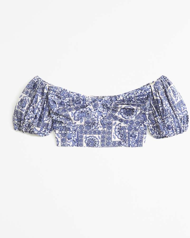 Poplin Off-The-Shoulder Set Top