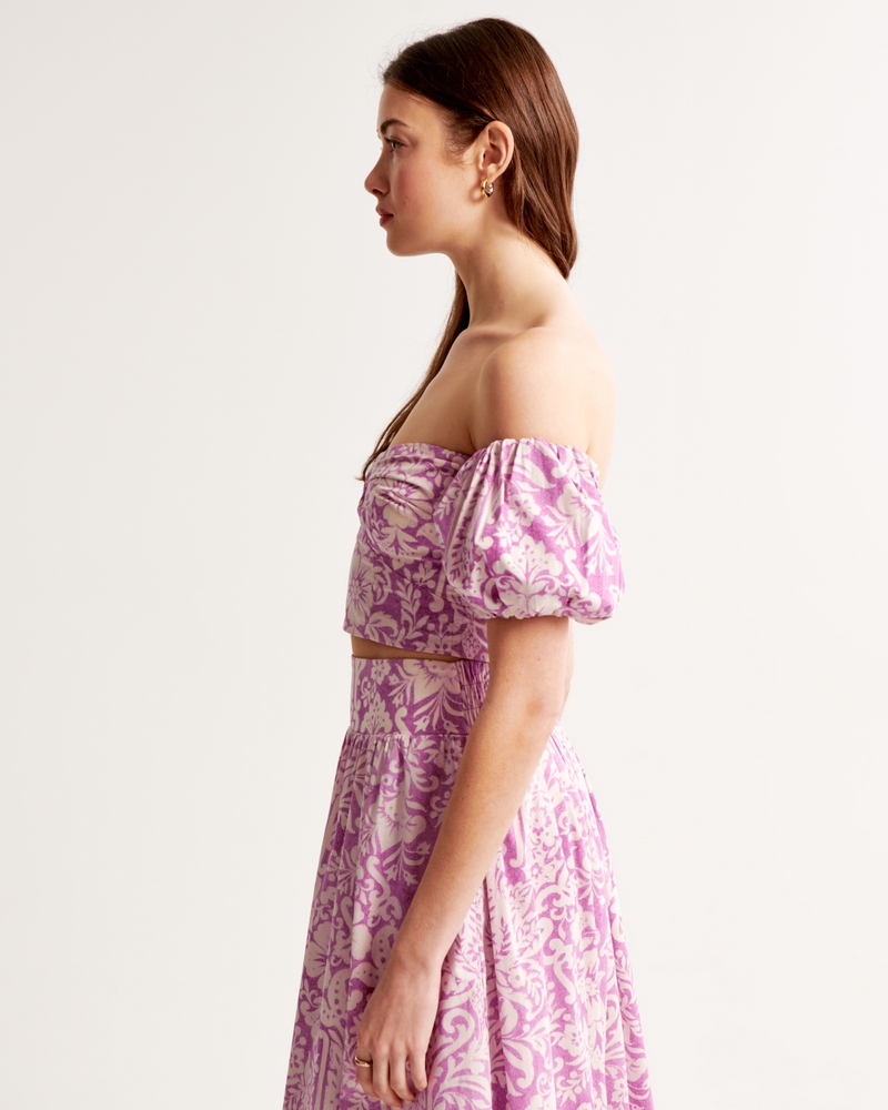 Poplin Off-The-Shoulder Set Top