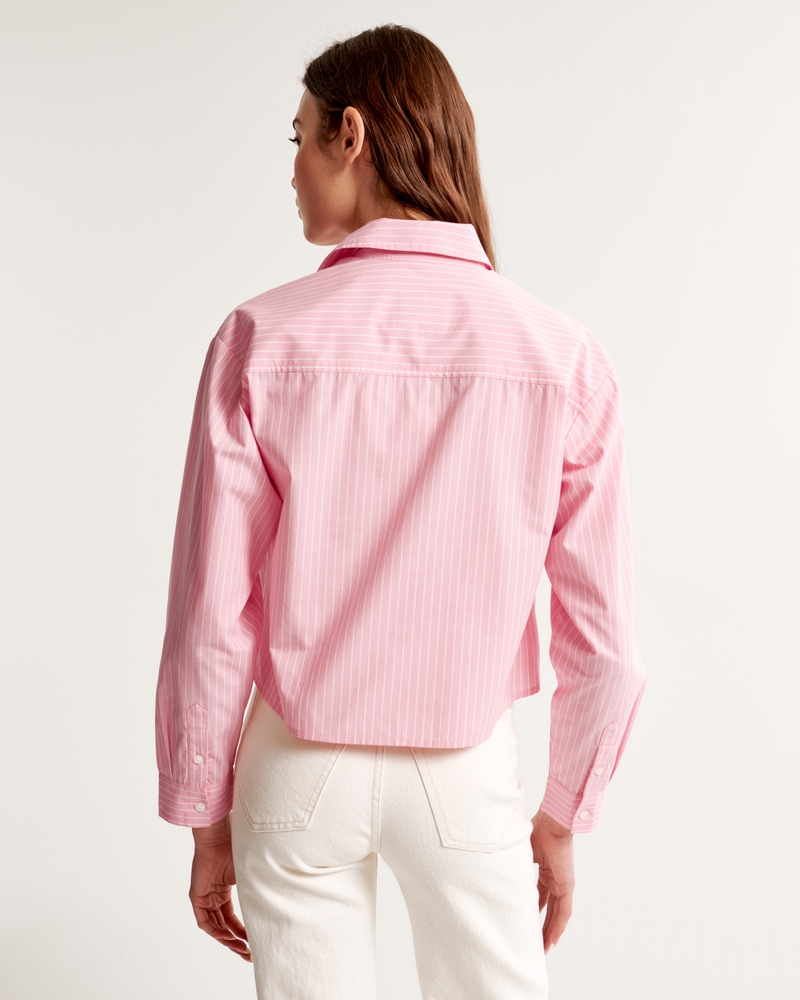 Oversized Cropped Poplin Shirt