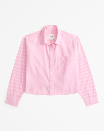 Oversized Cropped Poplin Shirt