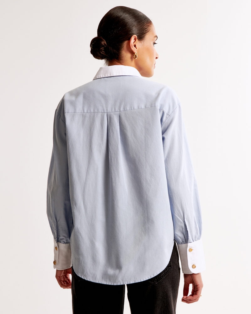 Gold Button Relaxed Oxford Shirt
