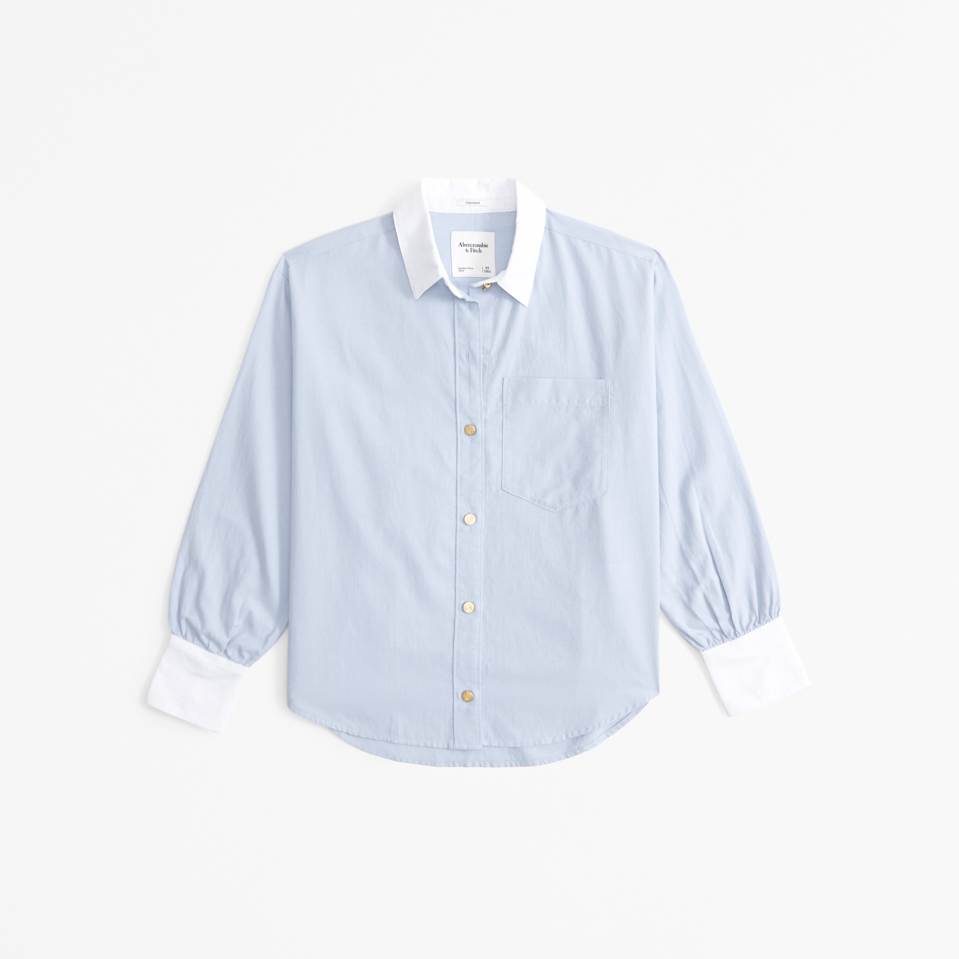 Women's Gold Button Relaxed Oxford Shirt | Women's Tops