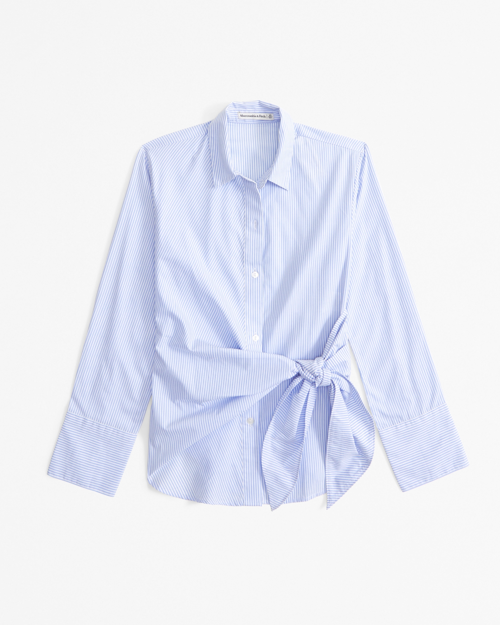 Long-Sleeve Relaxed Side-Tie Shirt