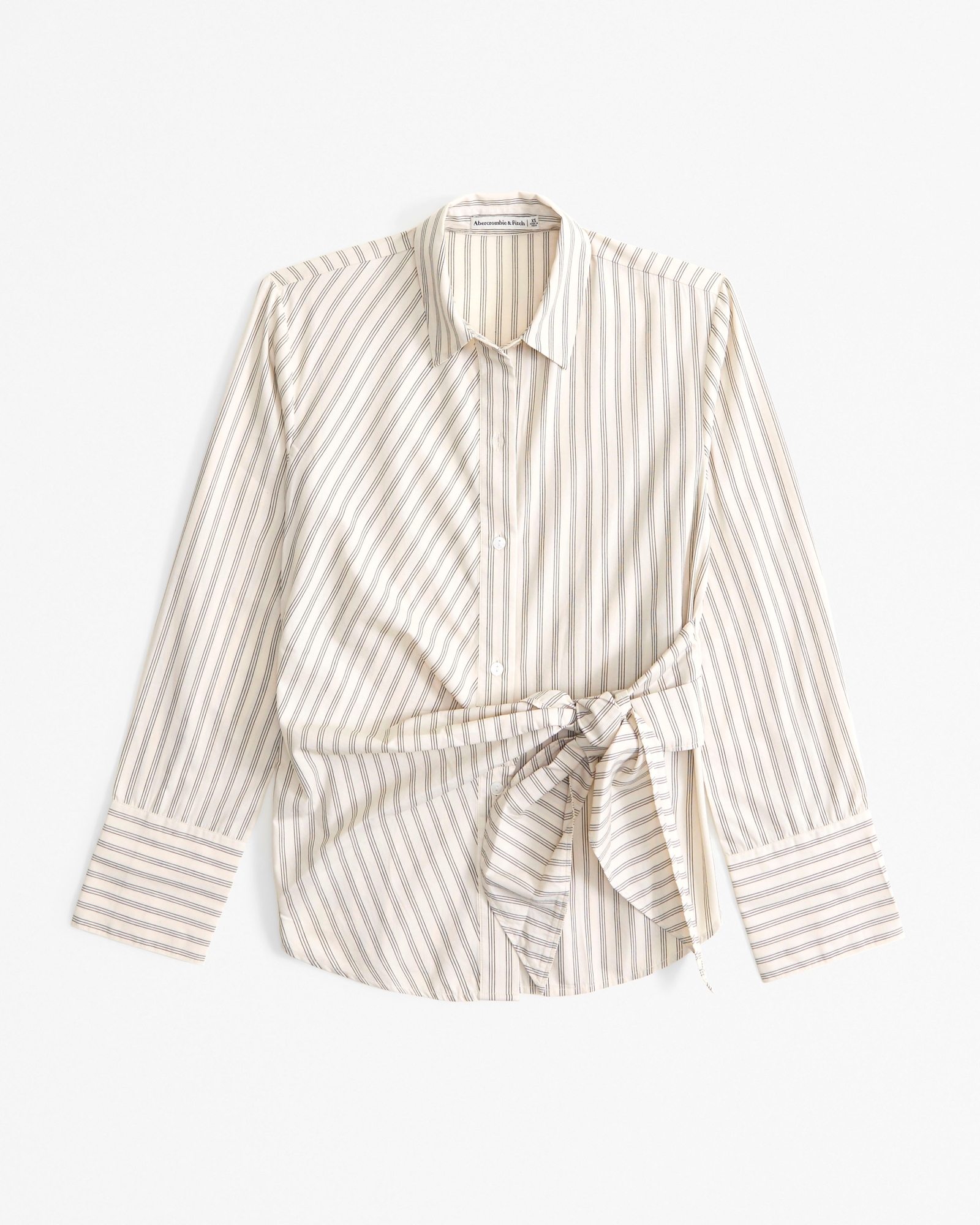 Long-Sleeve Relaxed Side-Tie Shirt