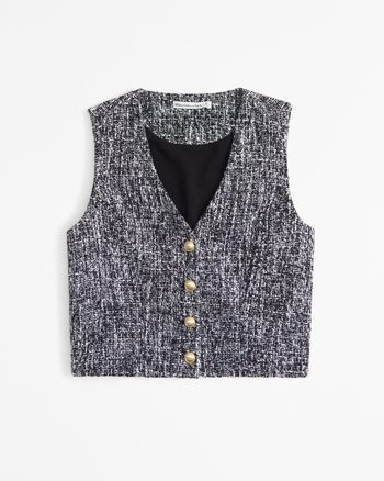 Women's Tweed Vest Set Top | Women's Clearance | Abercrombie.com