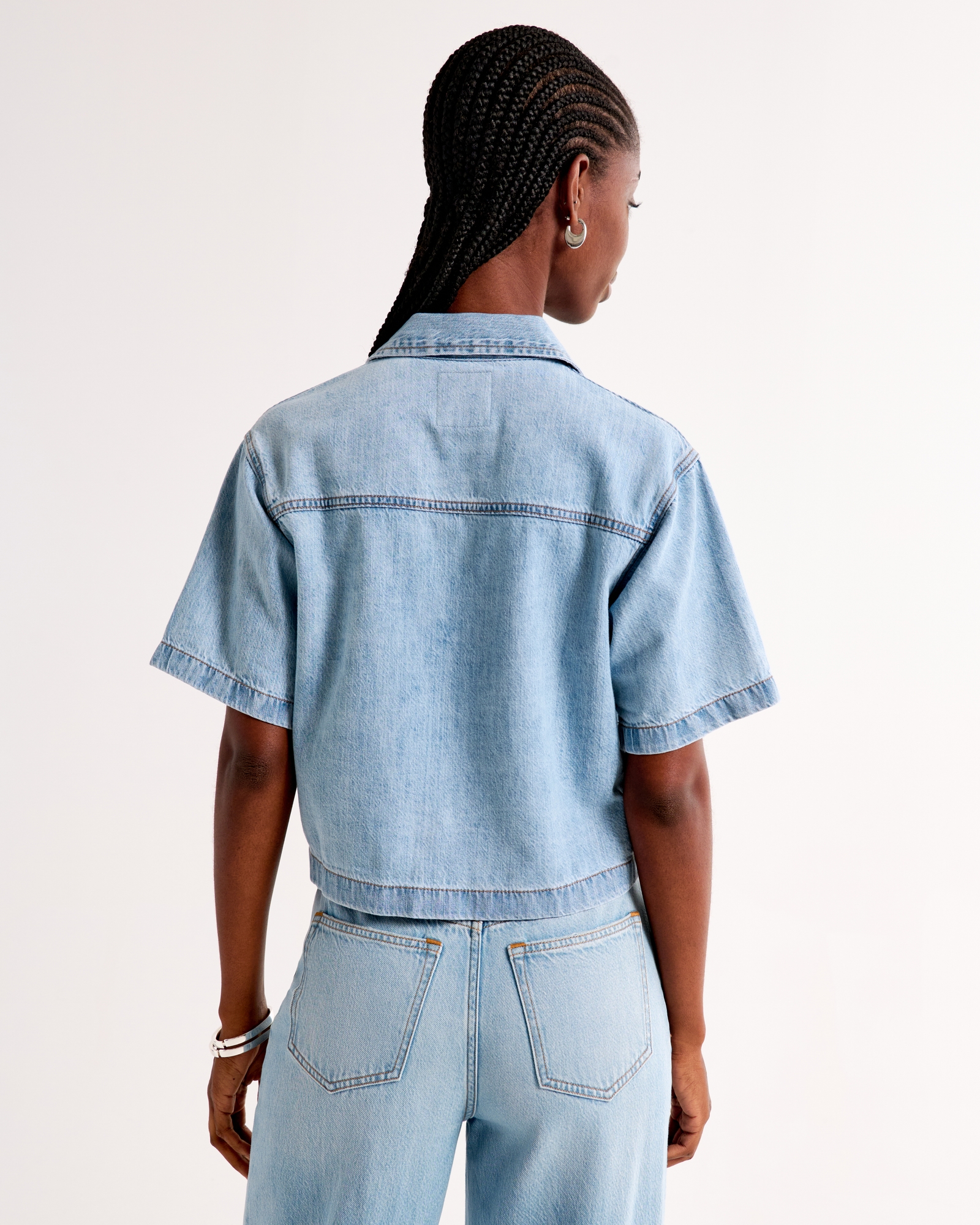 Short-Sleeve Denim Shirt