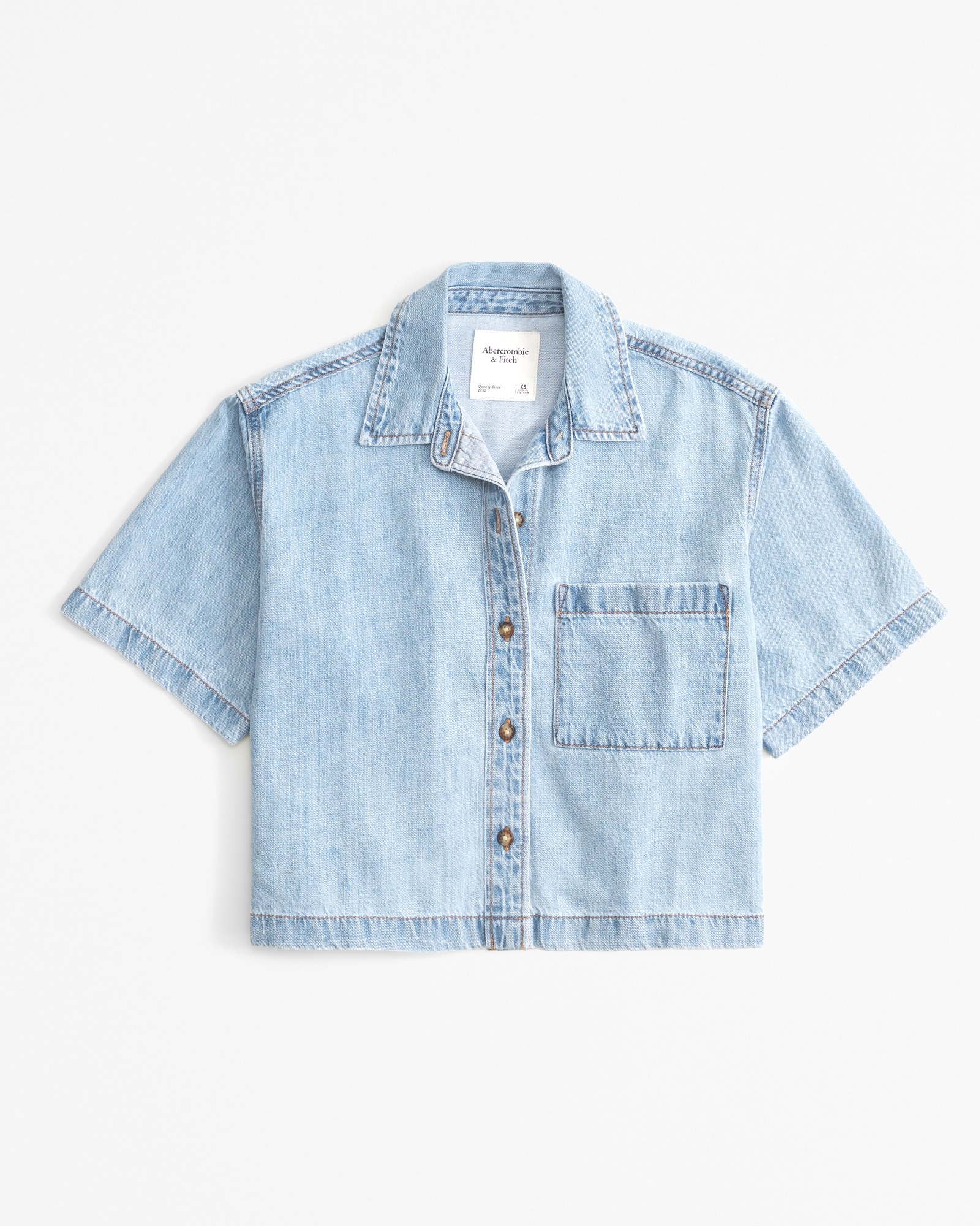 Short-Sleeve Denim Shirt