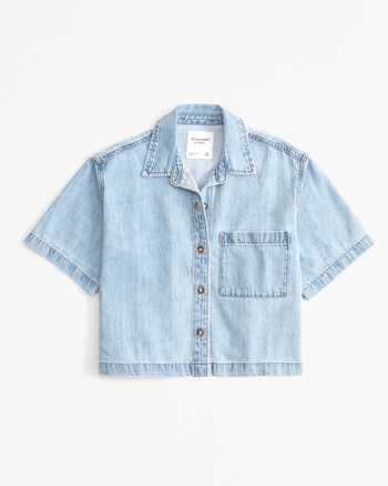 Femme Chemise en denim ?� manches courtes | Femme Liquidation | Abercrombie.com