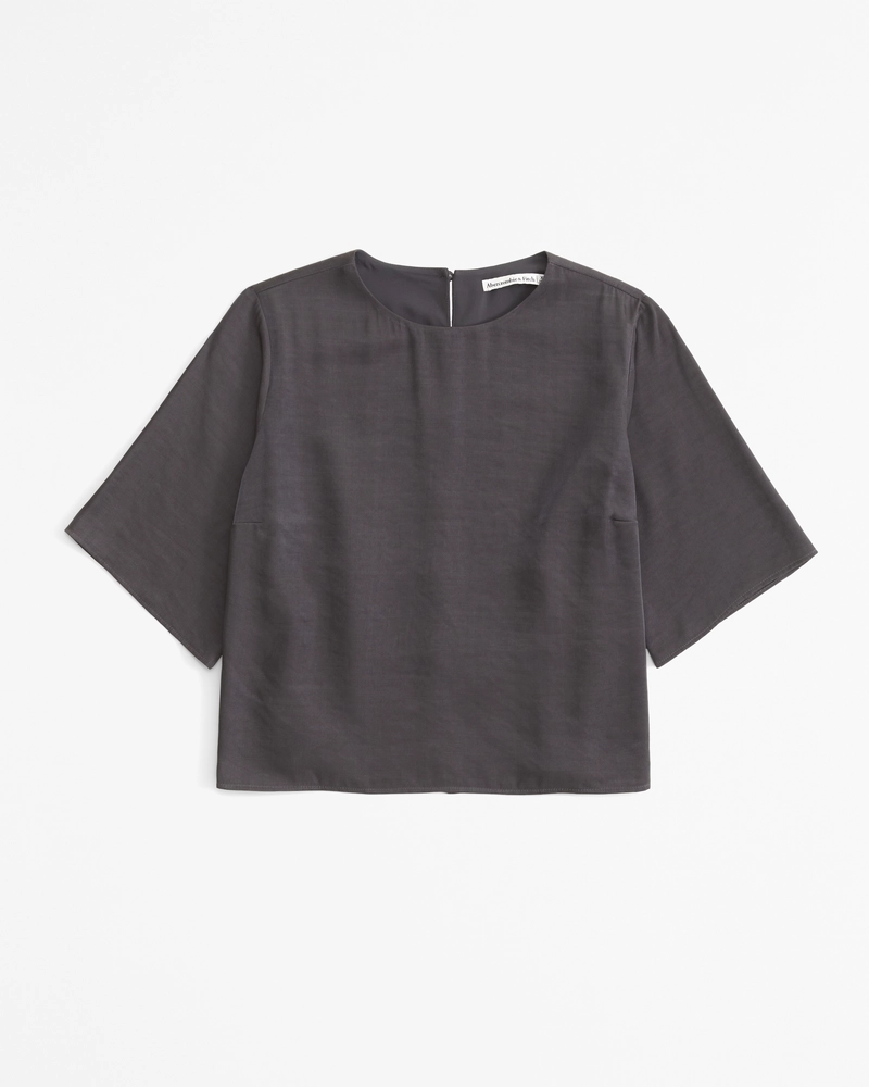Crinkle Textured Woven Tee