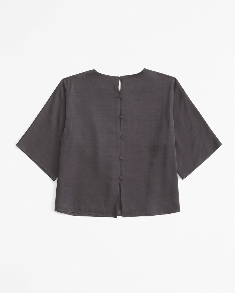 Crinkle Textured Woven Tee