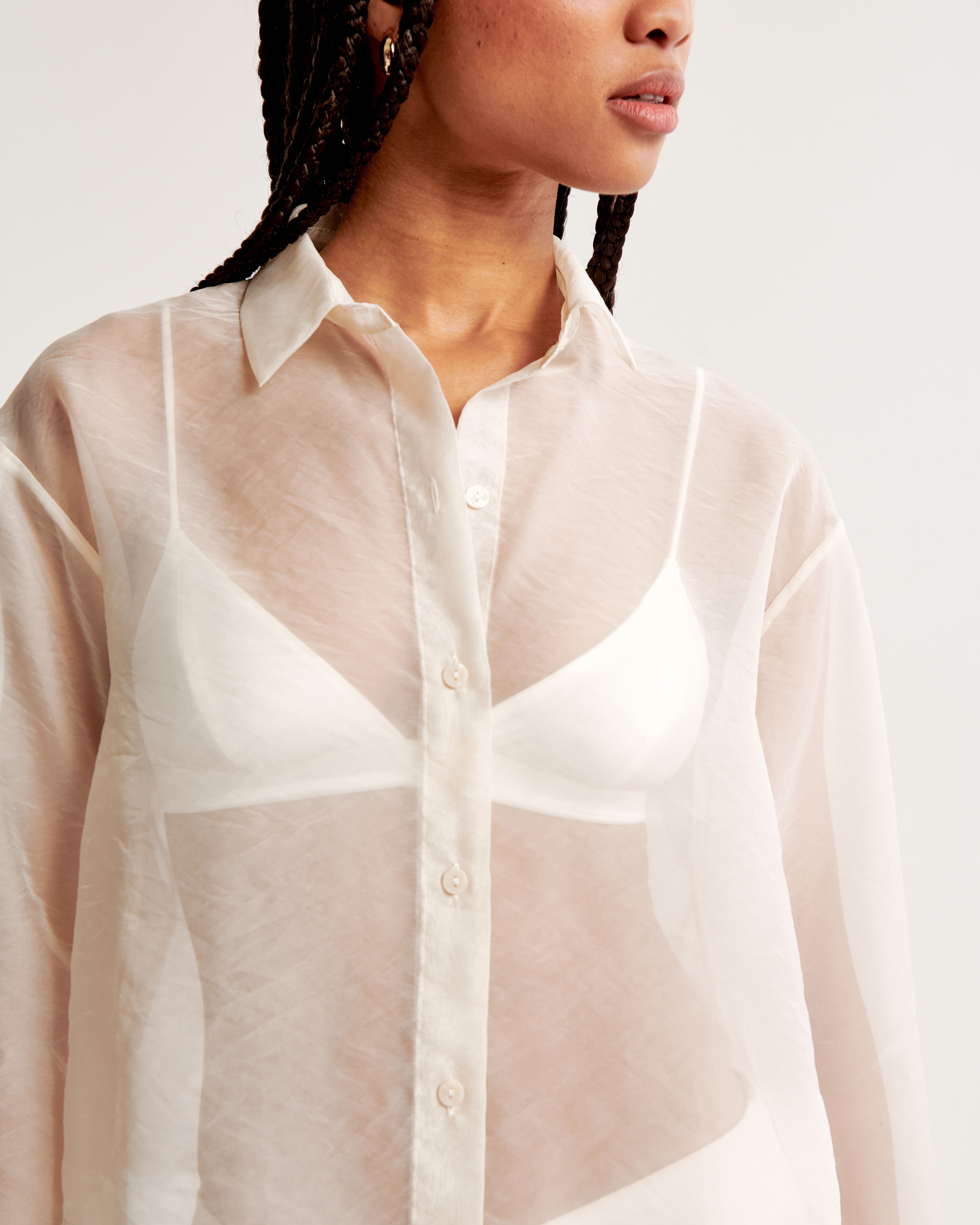 Women's Long-Sleeve Sheer Shirt | Women's Tops | Abercrombie.com