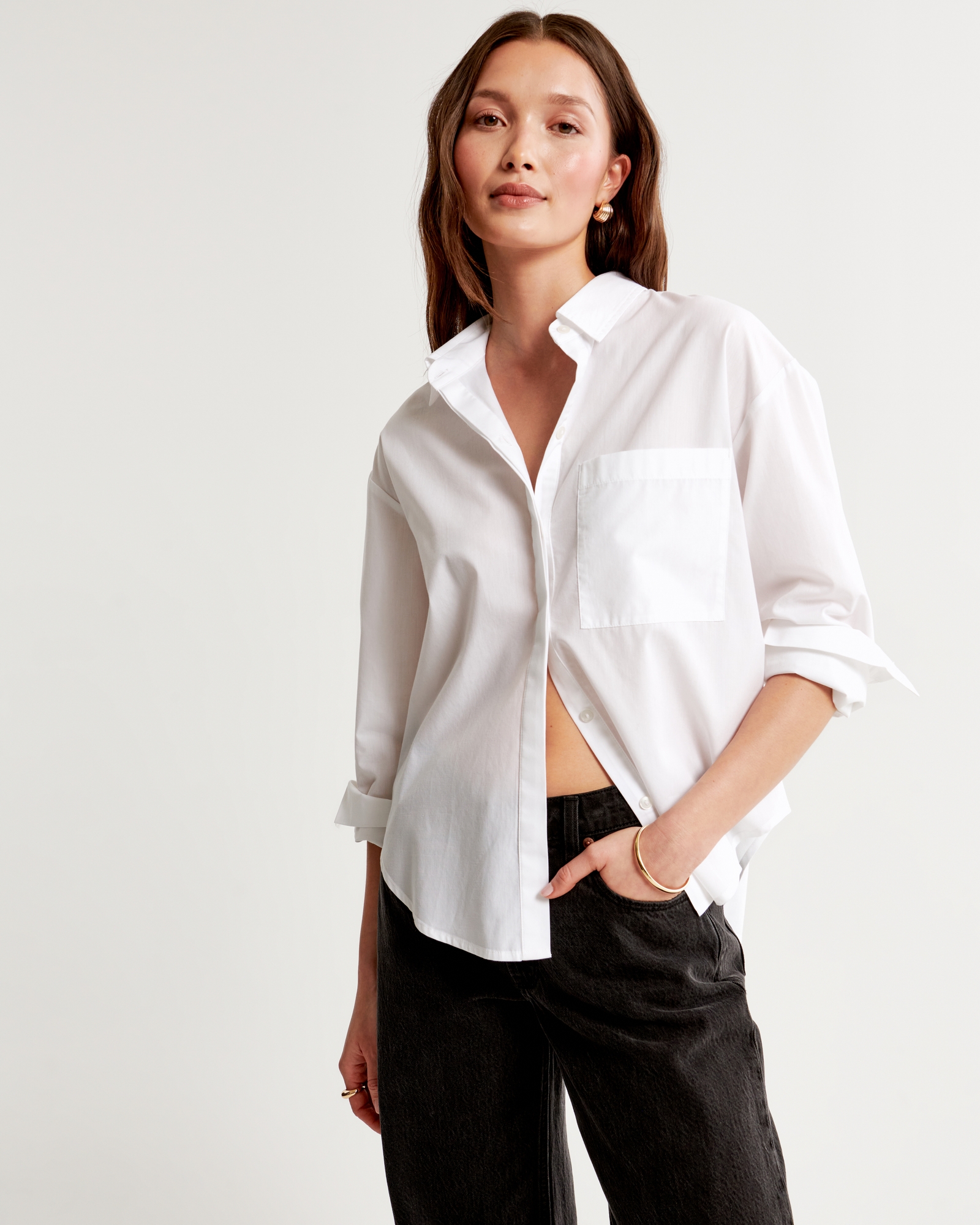 Oversized Flyaway Poplin Shirt