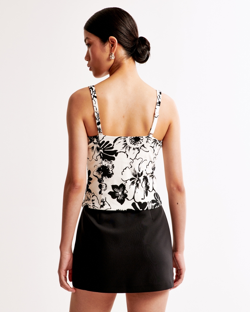 Stretch Cotton Squareneck Top