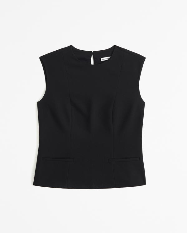 Tailored Shell Top, Black