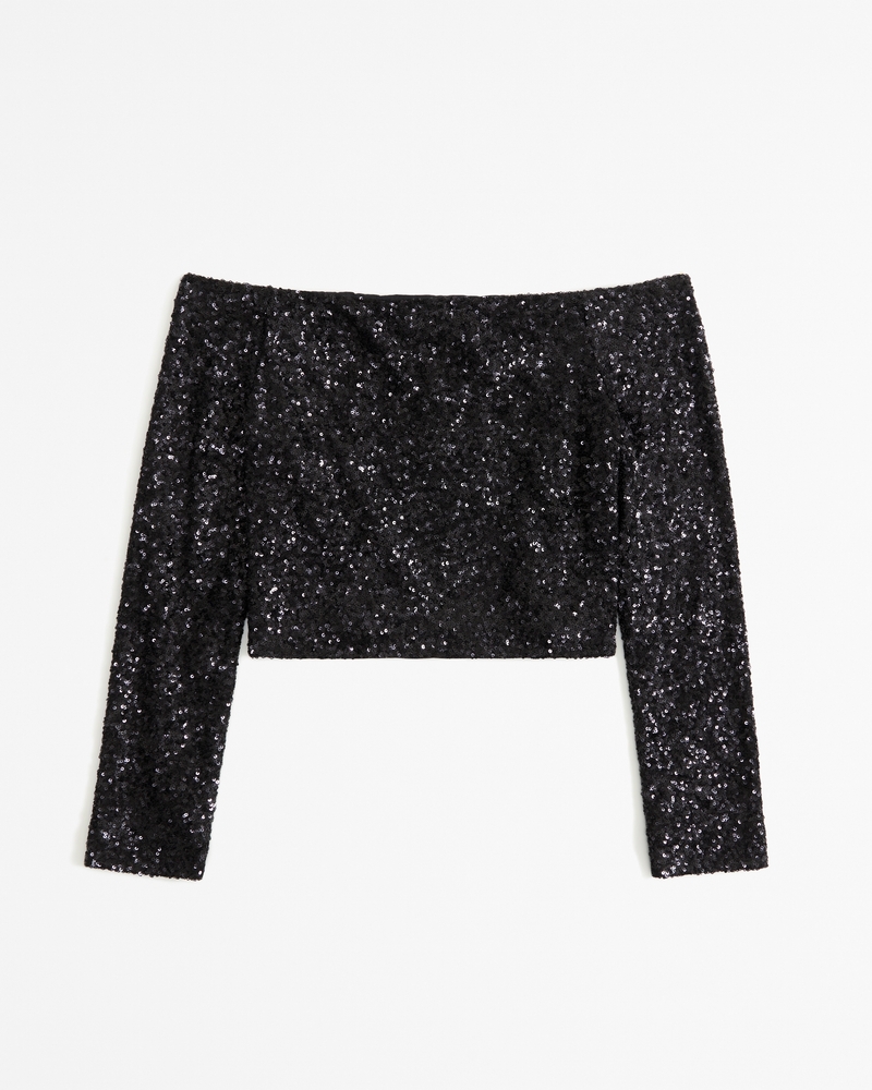 Girls black sequin top best sale