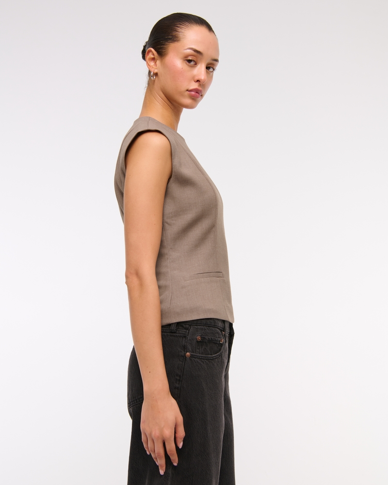 High-Neck Tailored Top