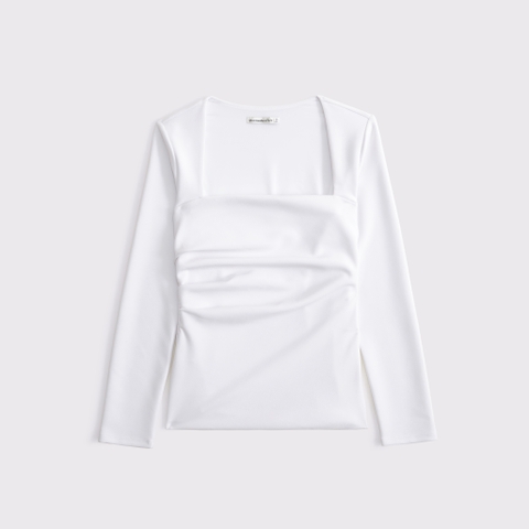 Женские топы Abercrombie & Fitch Long-Sleeve Stretch Crepe Portrait Top